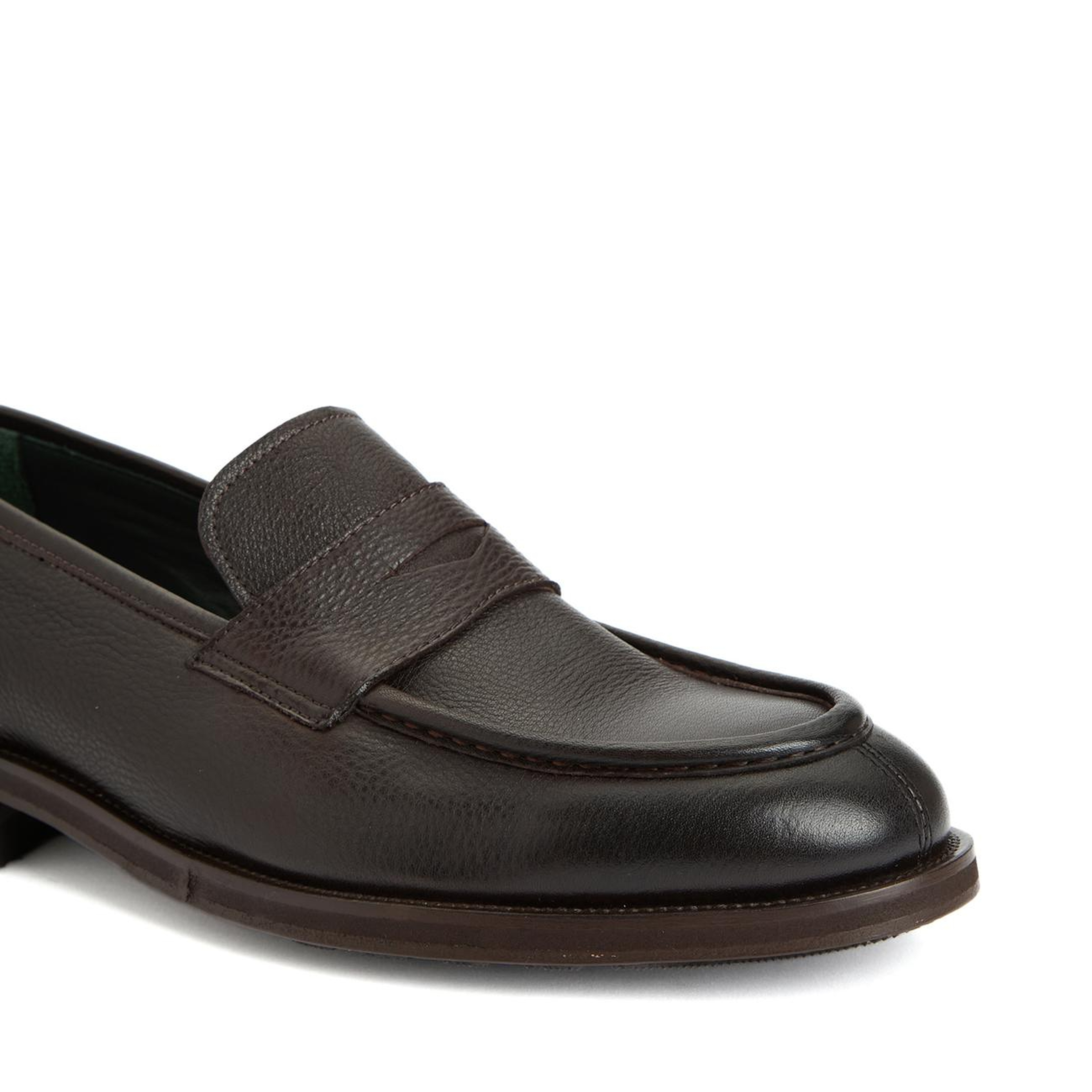 George Hogg Erkek Kahverengi Deri Loafer