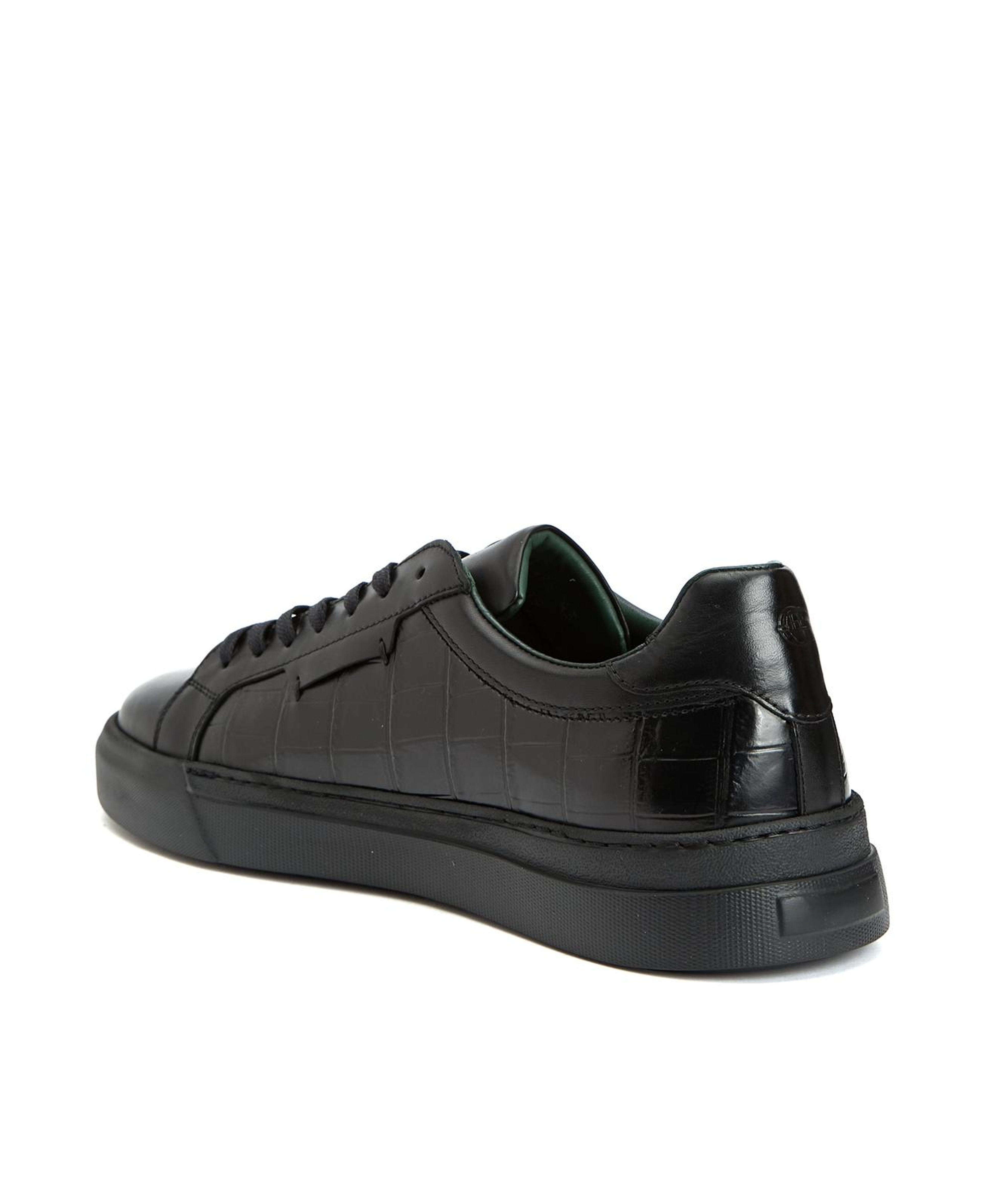 George Hogg Erkek Siyah Deri Sneaker