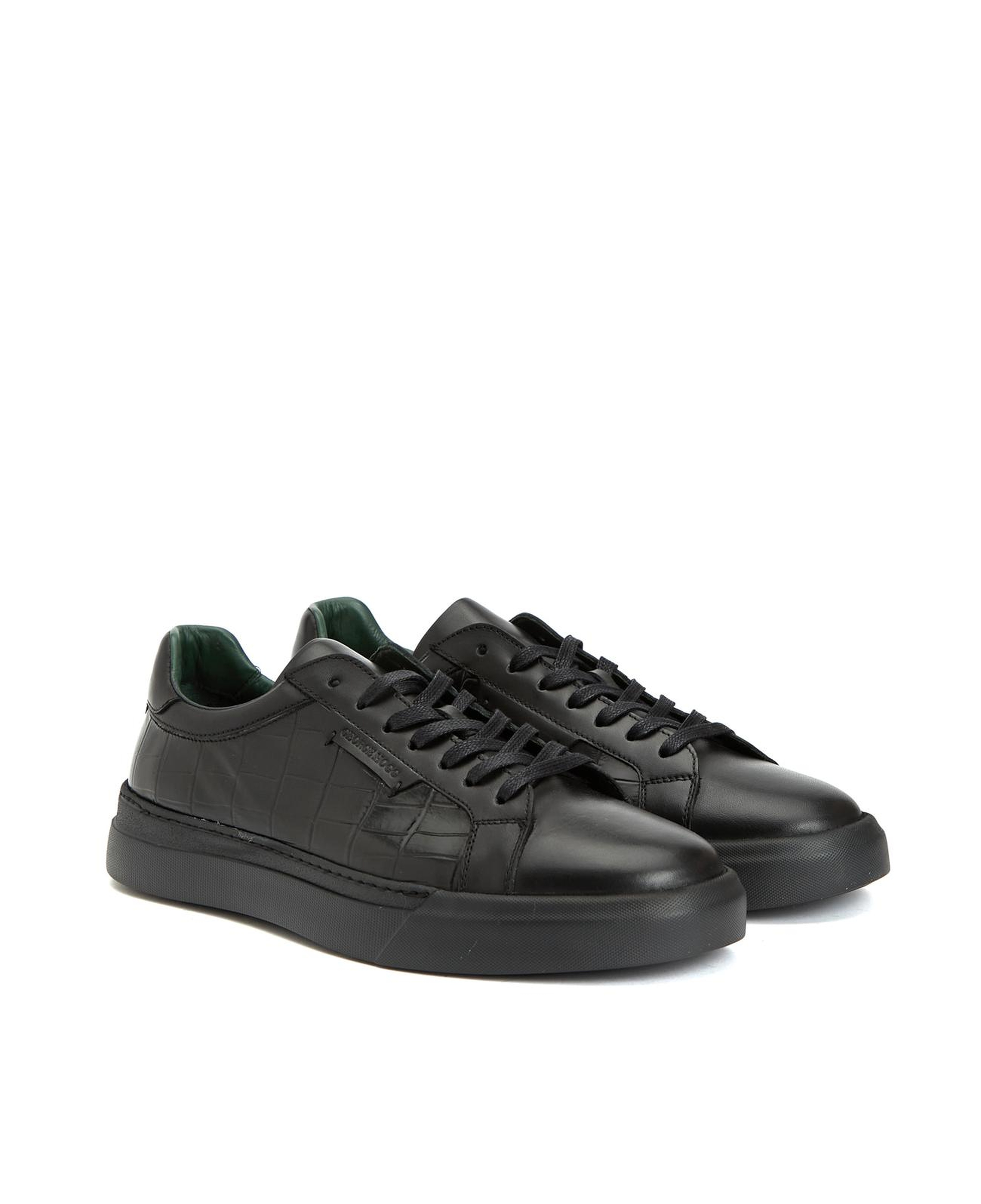 George Hogg Erkek Siyah Deri Sneaker