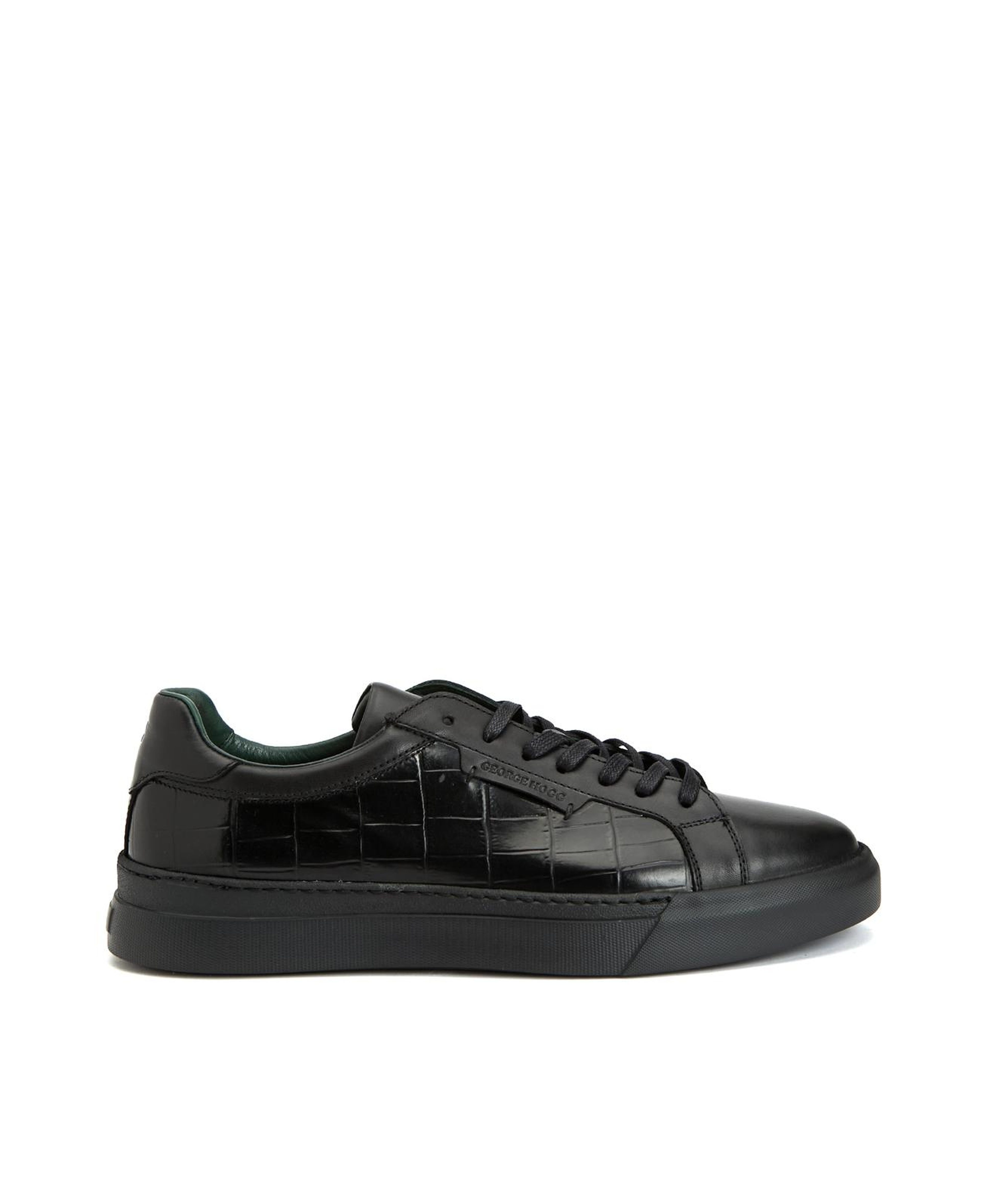 George Hogg Erkek Siyah Deri Sneaker
