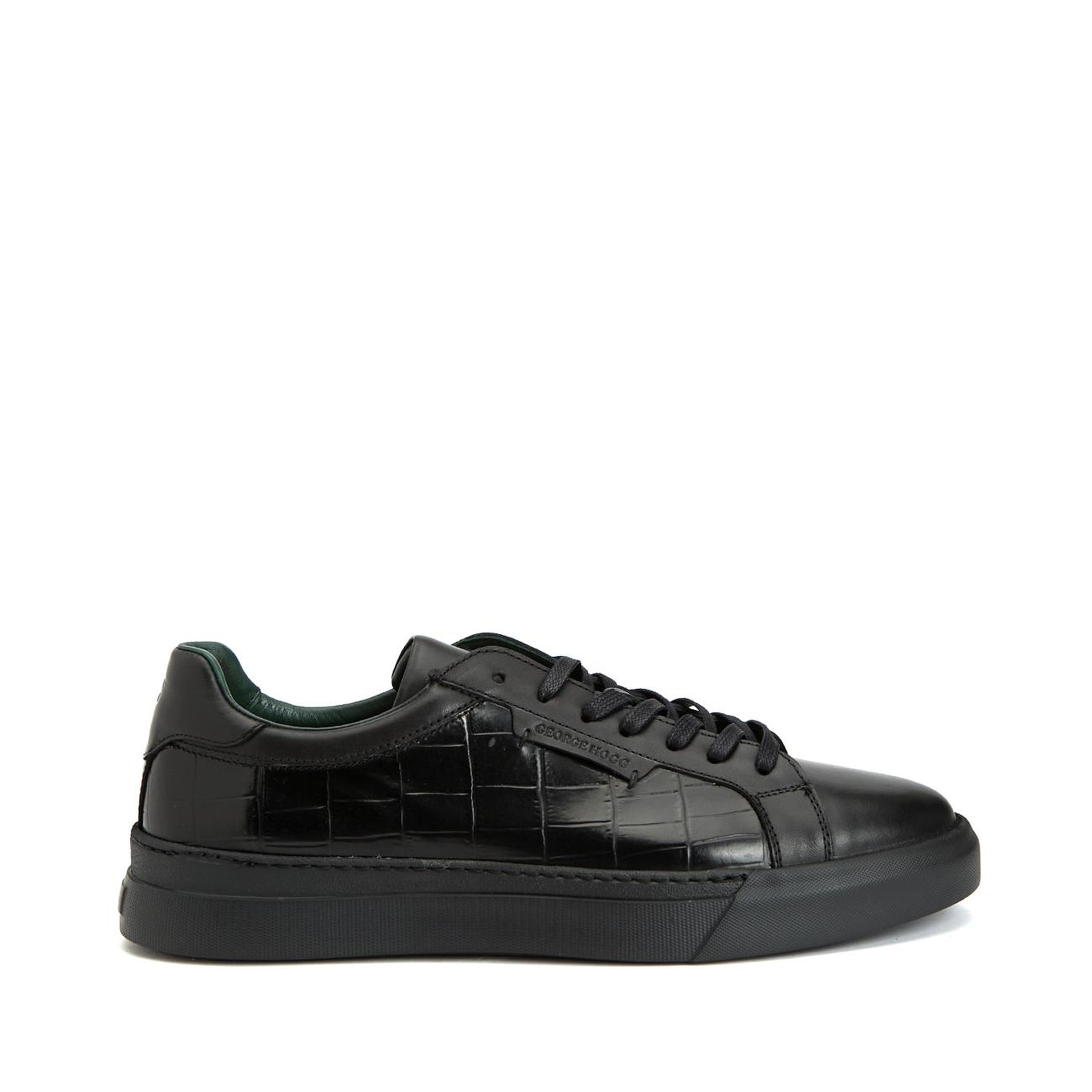 George Hogg Erkek Siyah Deri Sneaker