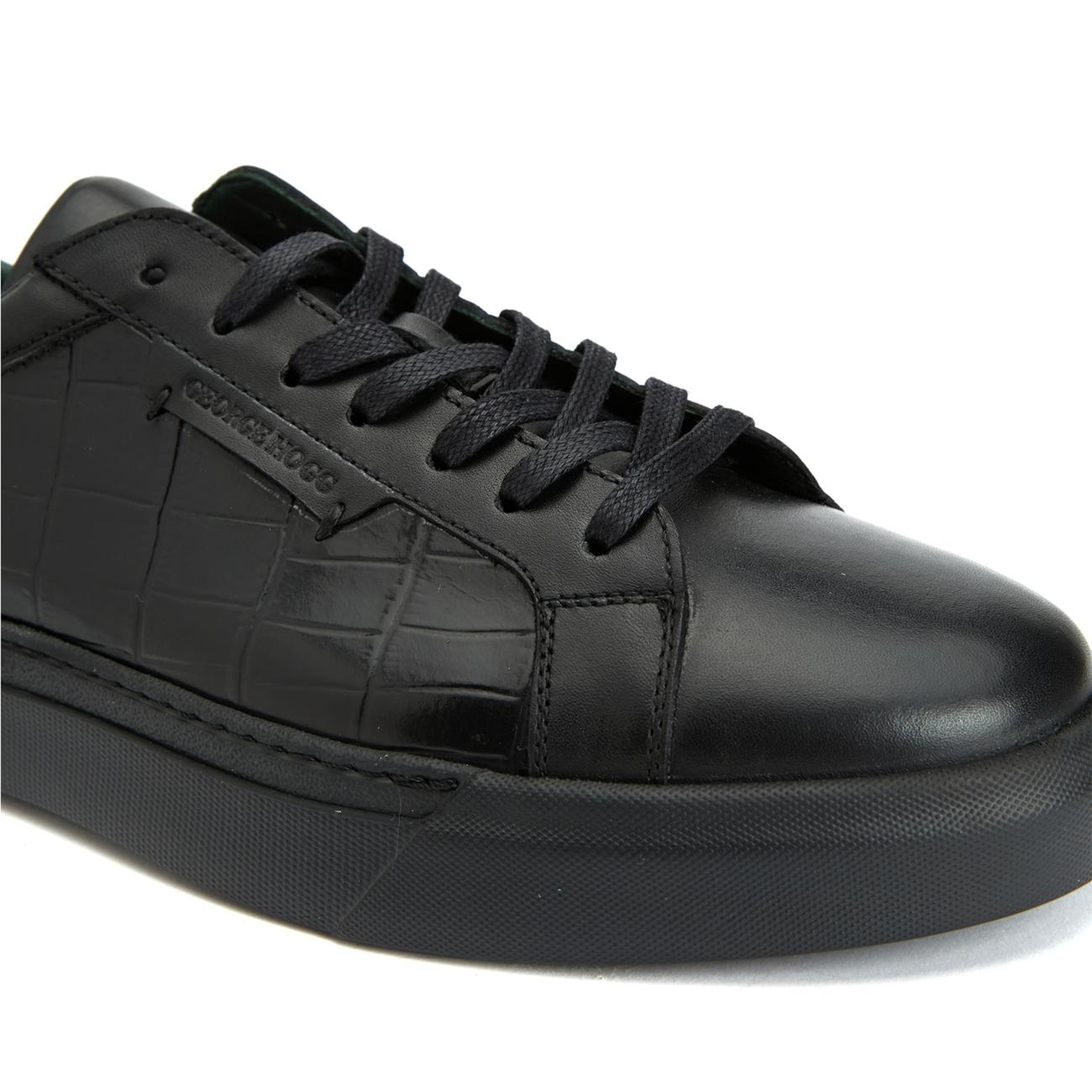 George Hogg Erkek Siyah Deri Sneaker