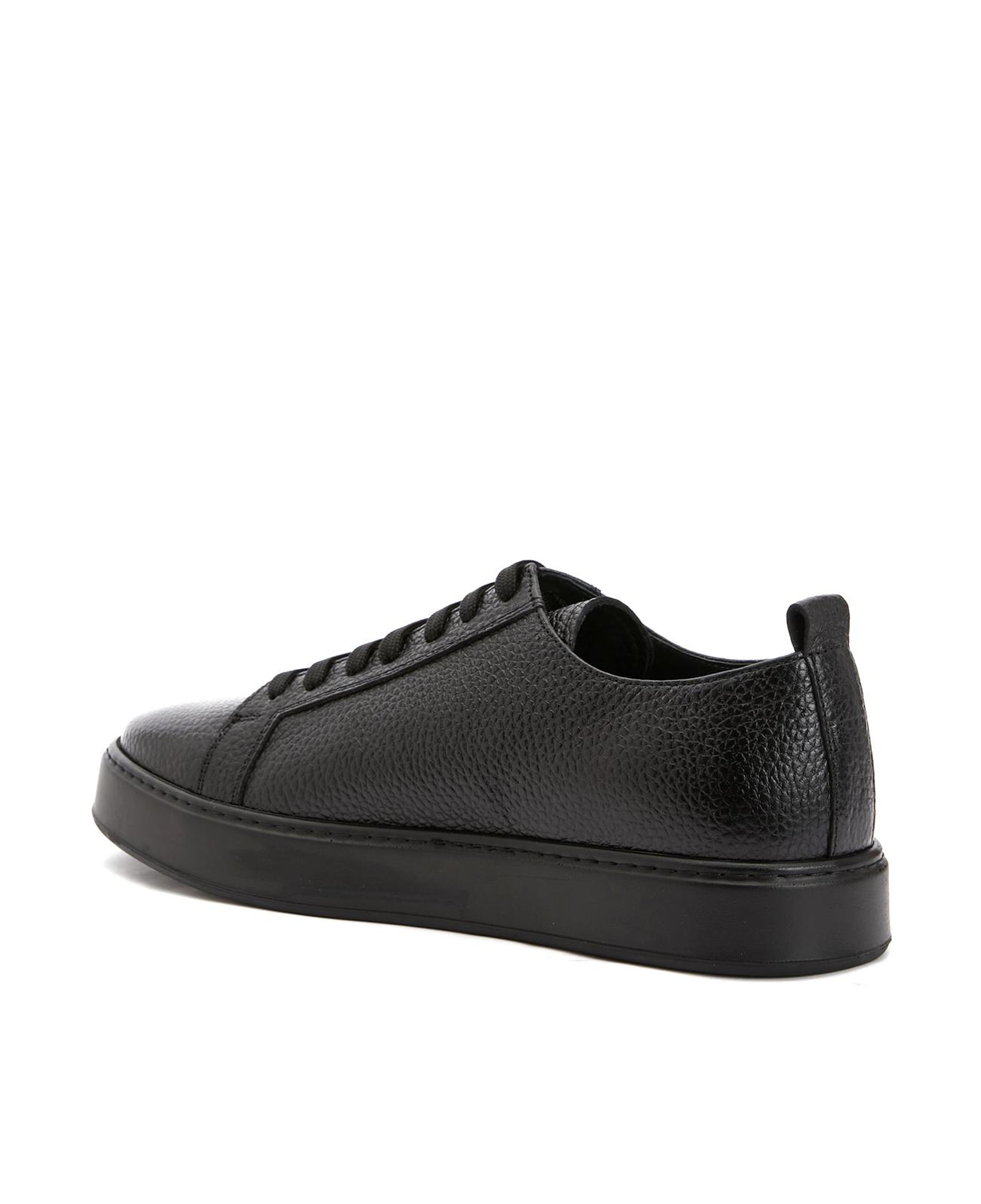 George Hogg Erkek Siyah Desenli Deri Sneaker