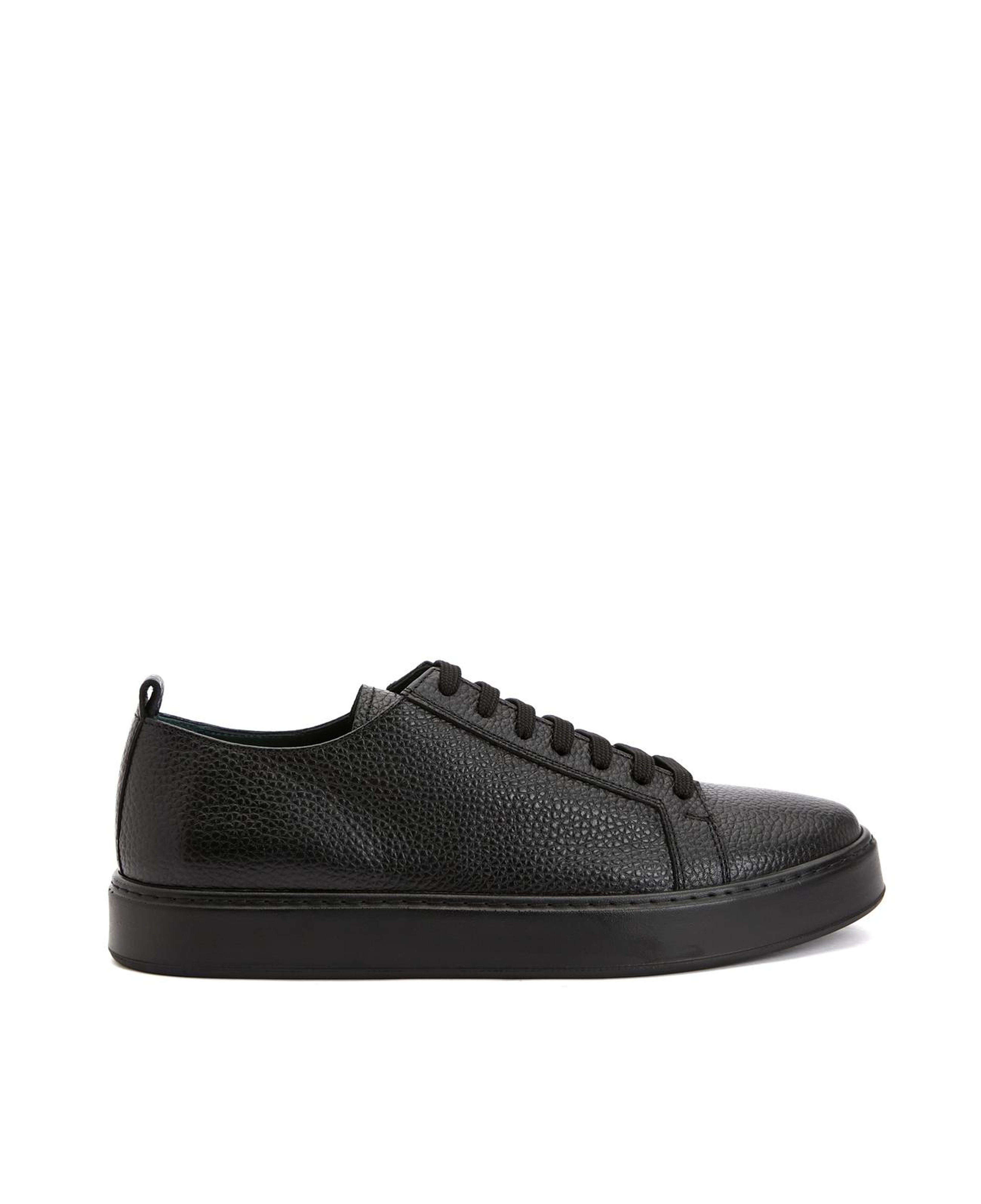 George Hogg Erkek Siyah Desenli Deri Sneaker
