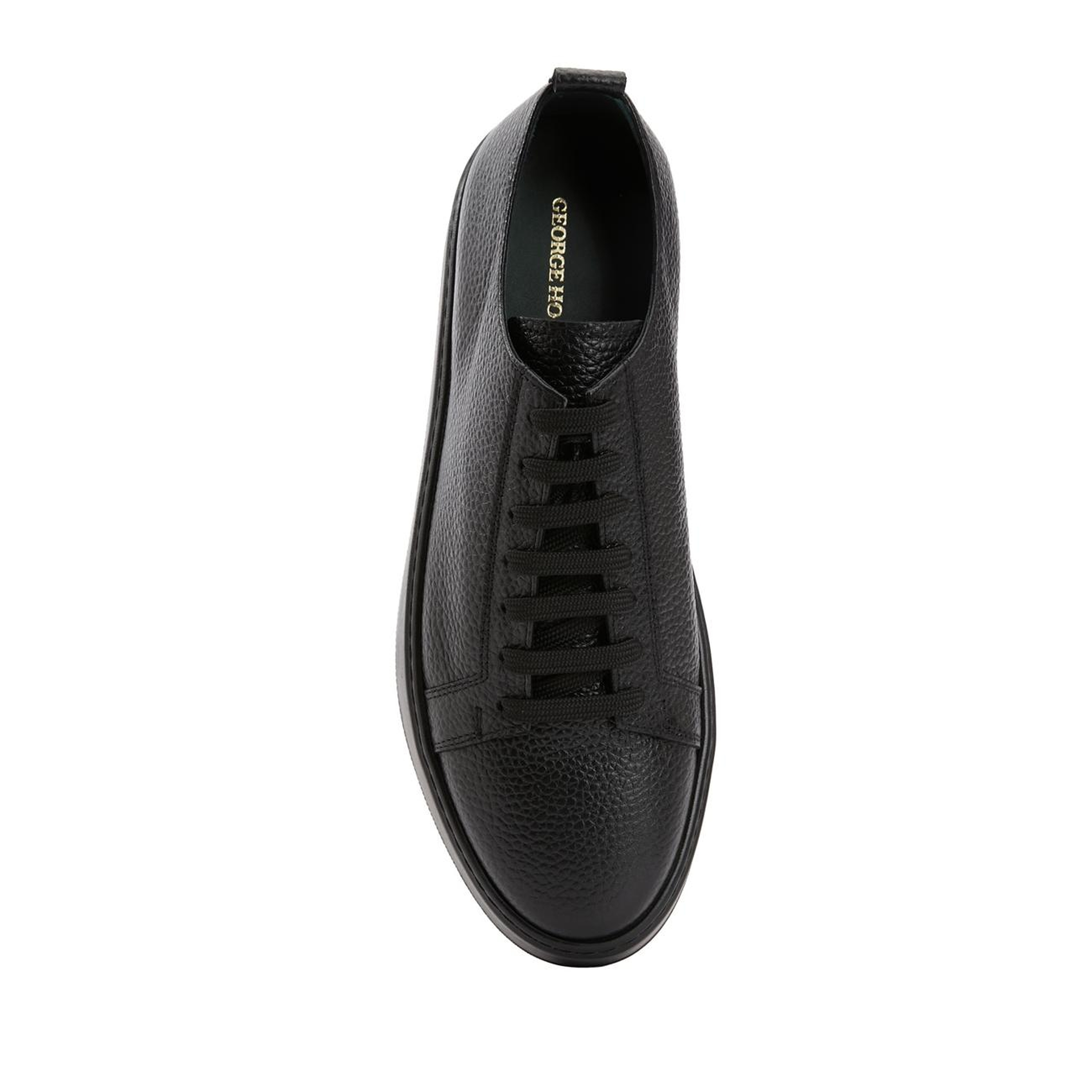 George Hogg Erkek Siyah Desenli Deri Sneaker