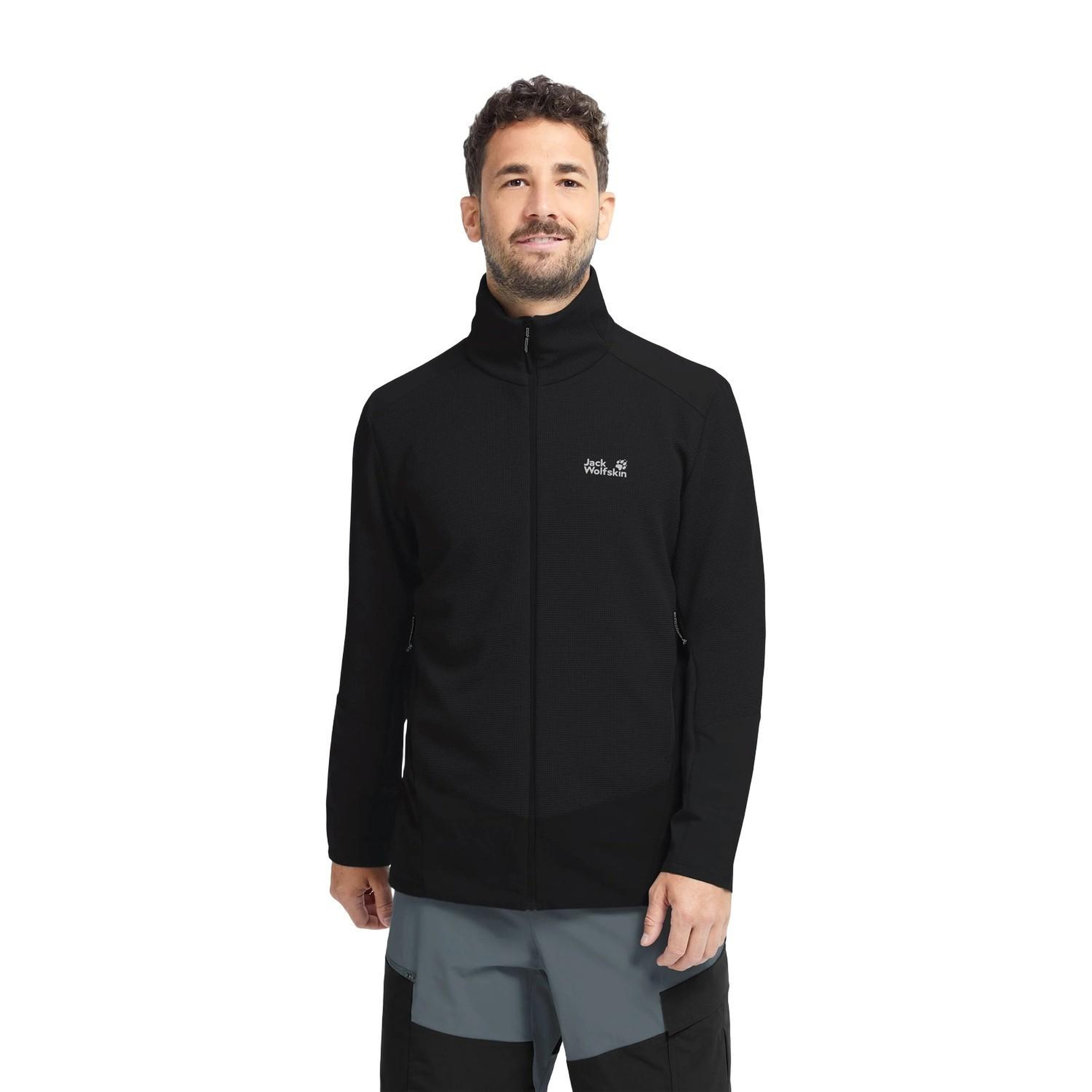 Jack Wolfskin Ridge Hike Fz Erkek Siyah Polar Ceket