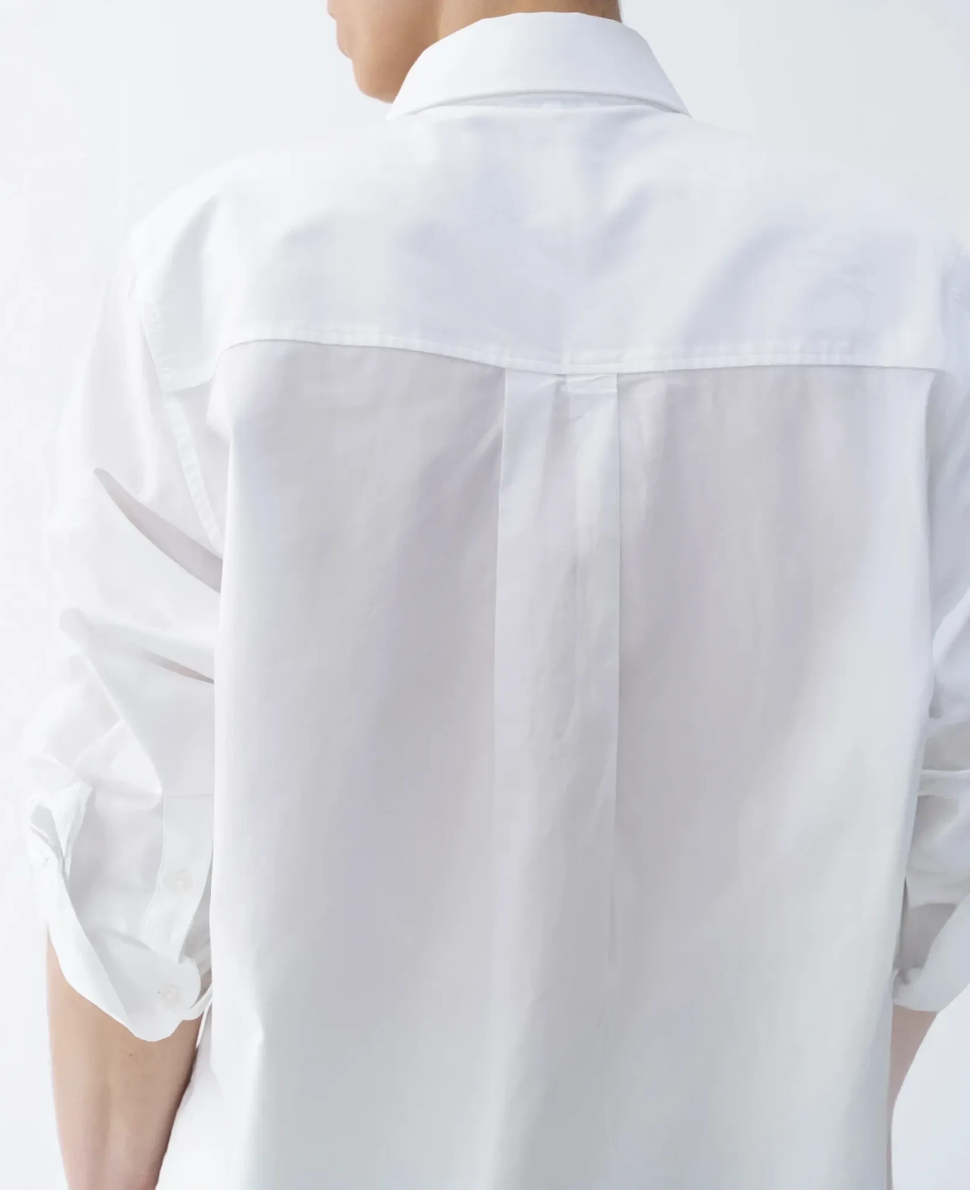 Nora Kadın %100 Pamuklu Oversize Gömlek Beyaz