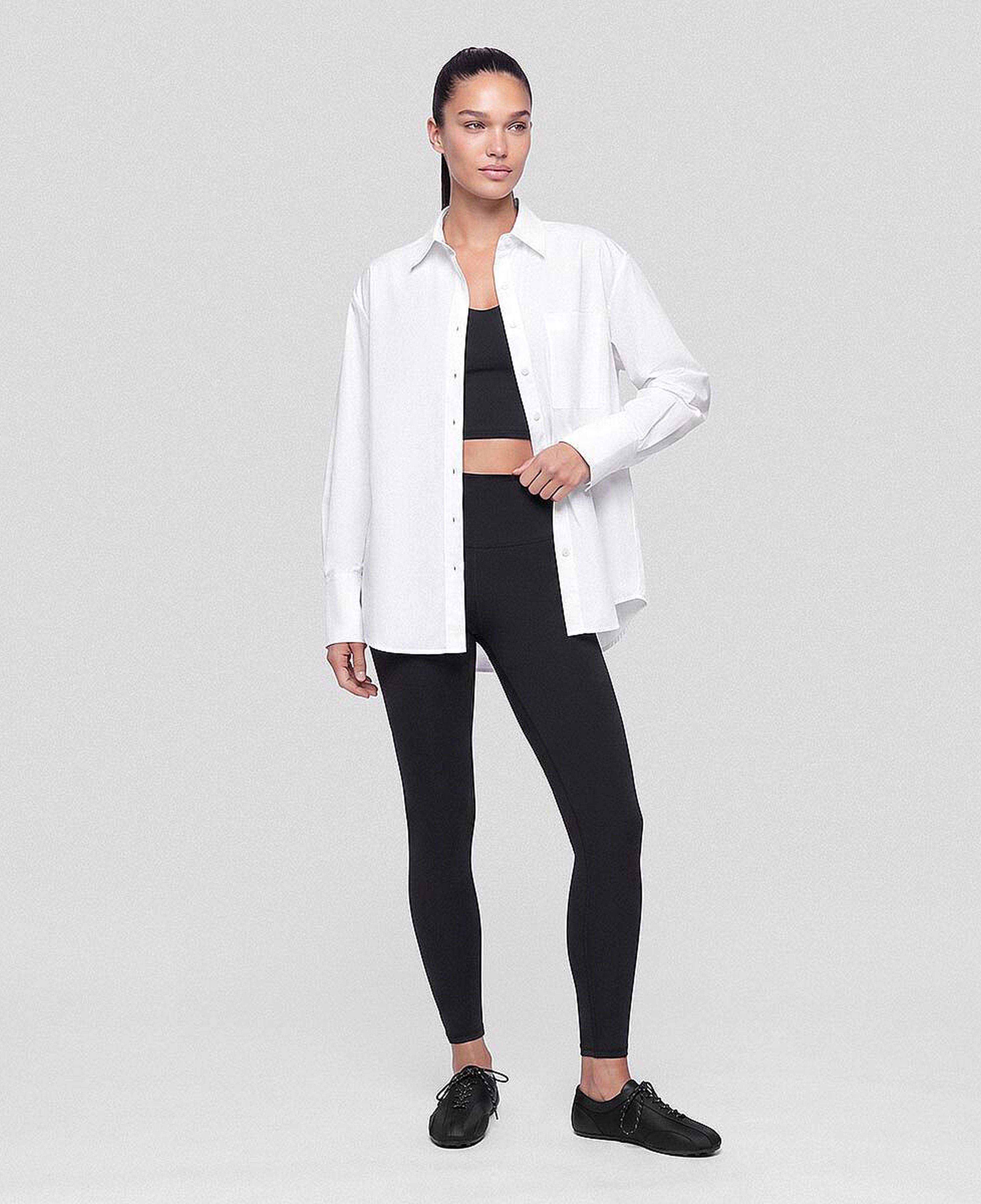 Nora Kadın %100 Pamuklu Oversize Gömlek Beyaz