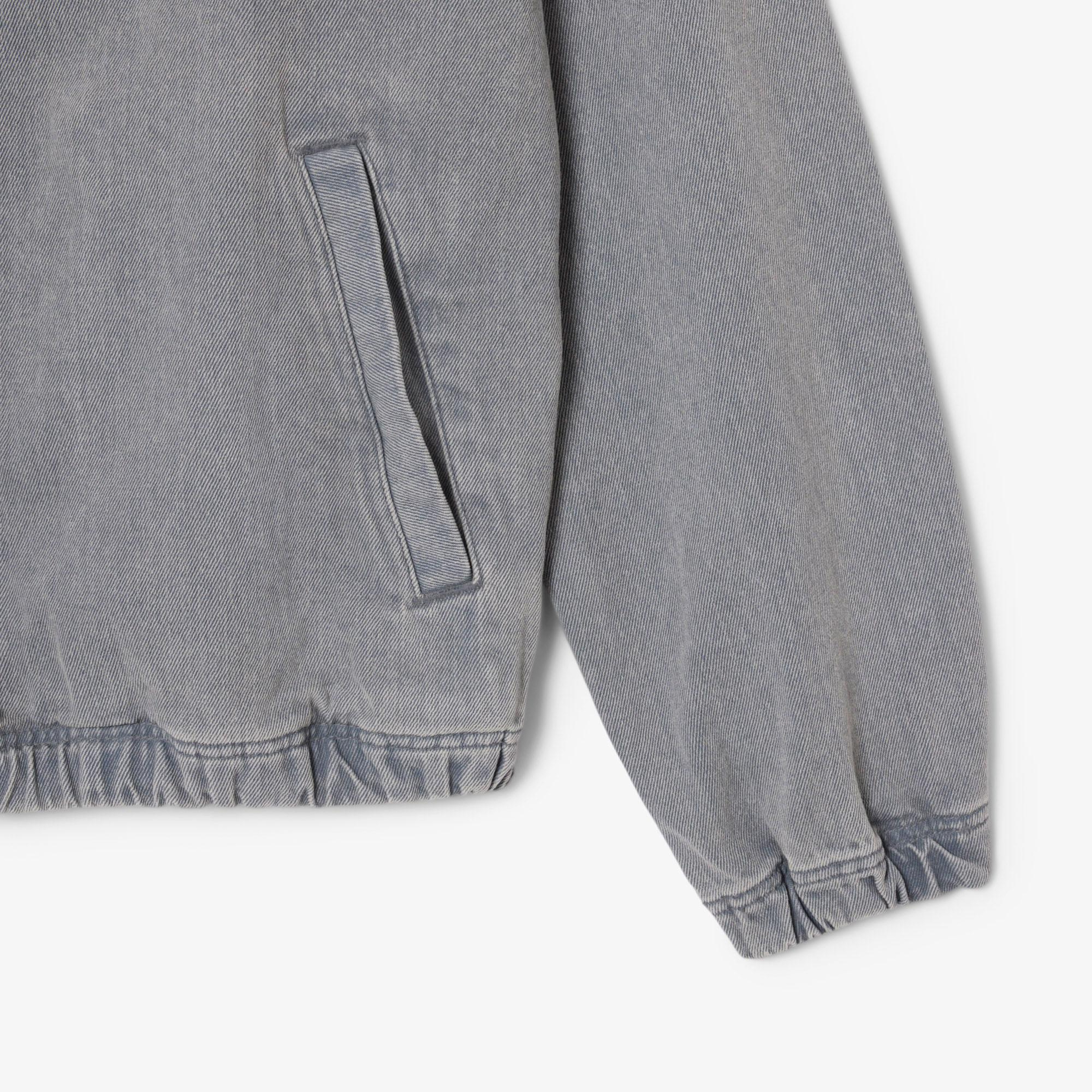 Erkek Kapüşonlu Denim Gri Ceket