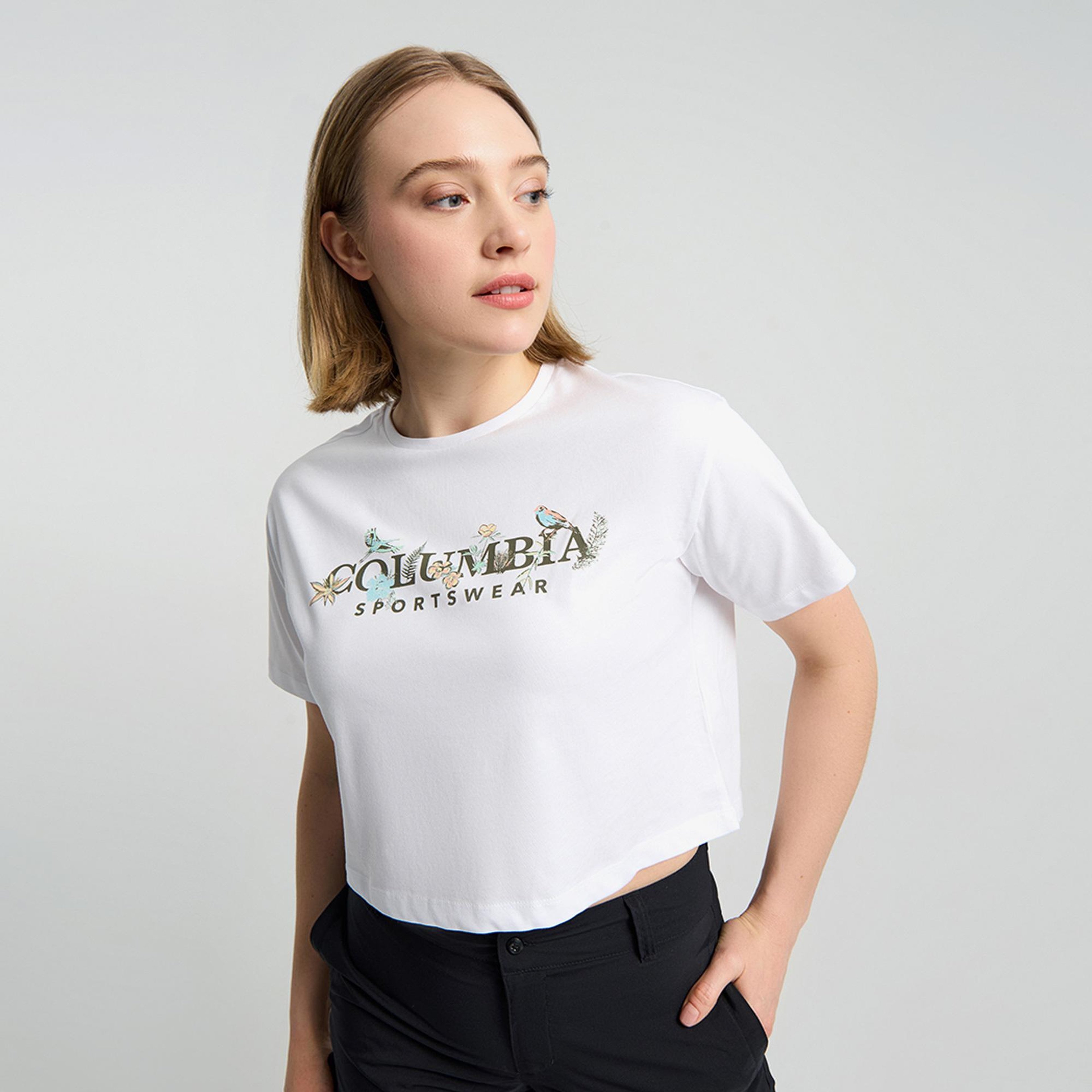 Columbia Csc Outback Critters Crop Kadın Beyaz T-Shirt