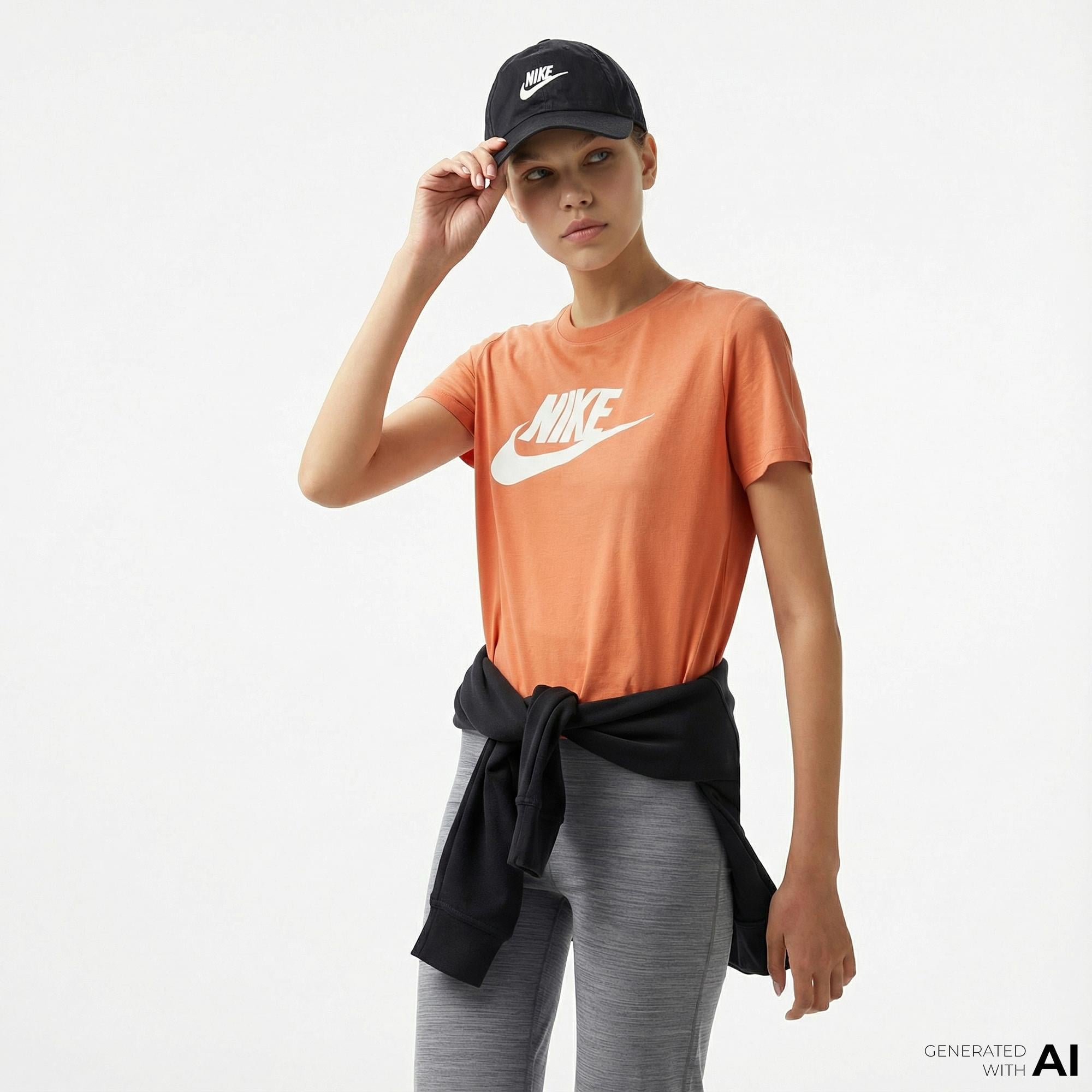 Nike Sportswear Club Essentials Kadın Turuncu T-Shirt