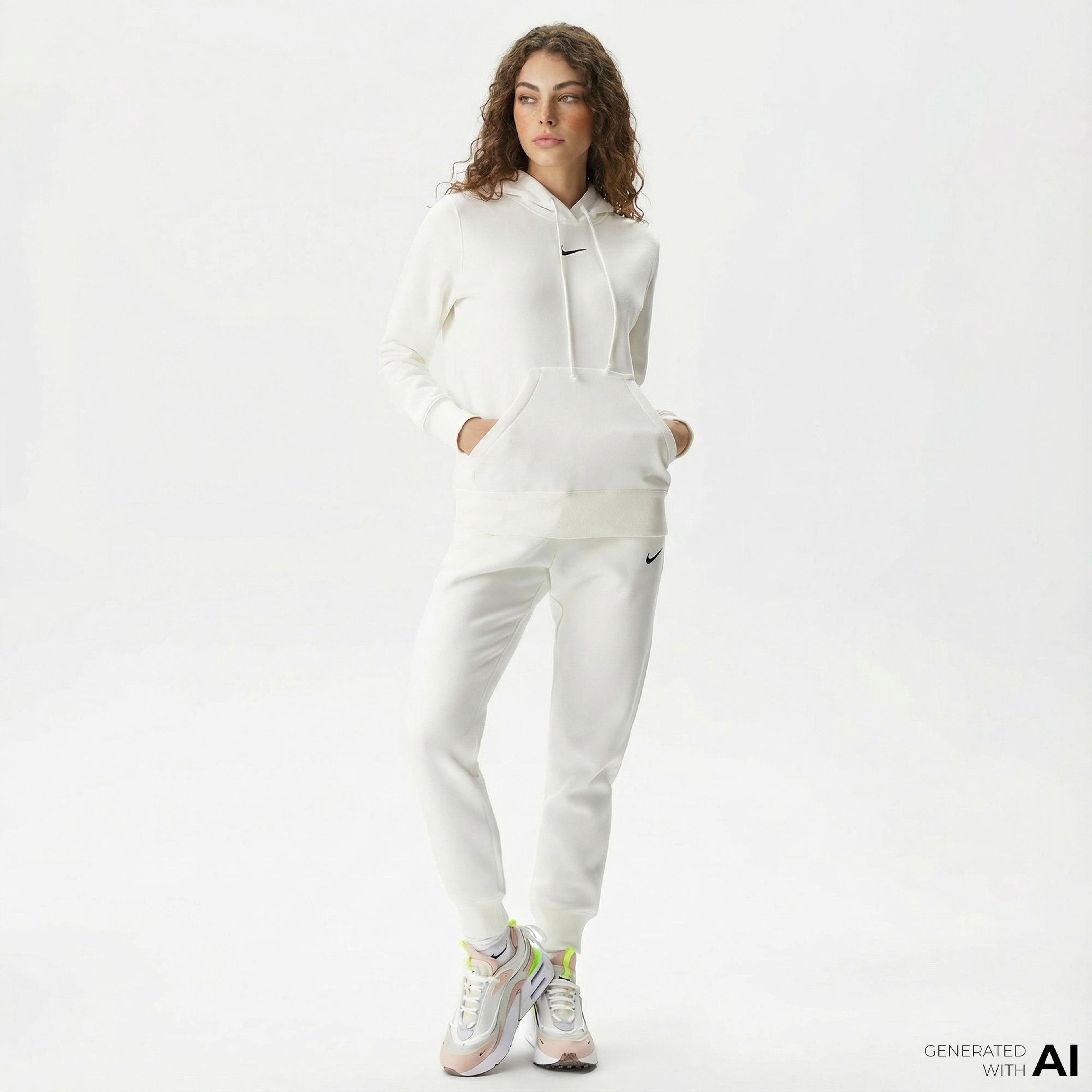 Nike Sportswear Phoenix Fleece Kadın Beyaz Eşofman Altı