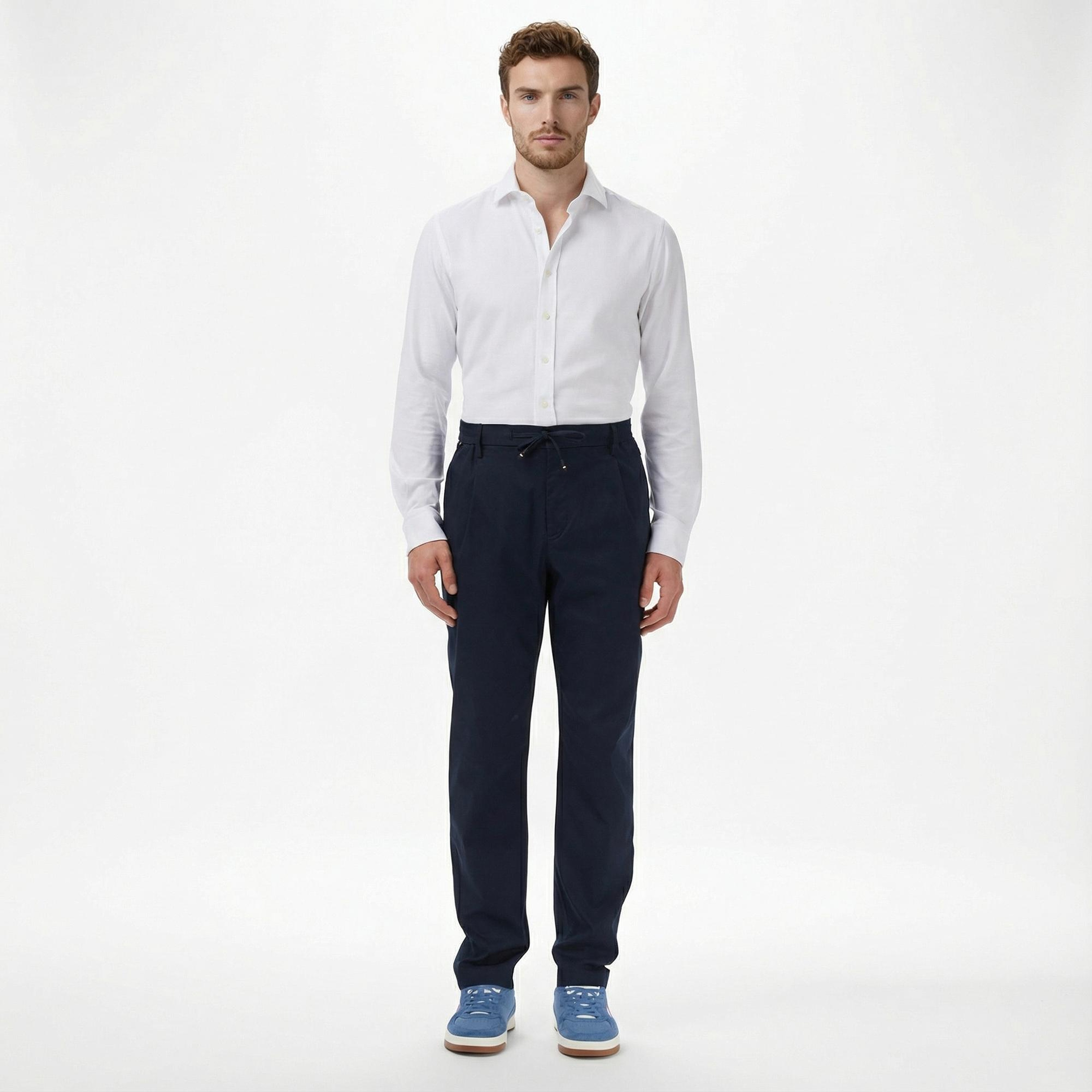 Tommy Hilfiger Harlem Tech Twill Erkek Lacivert Pantolon