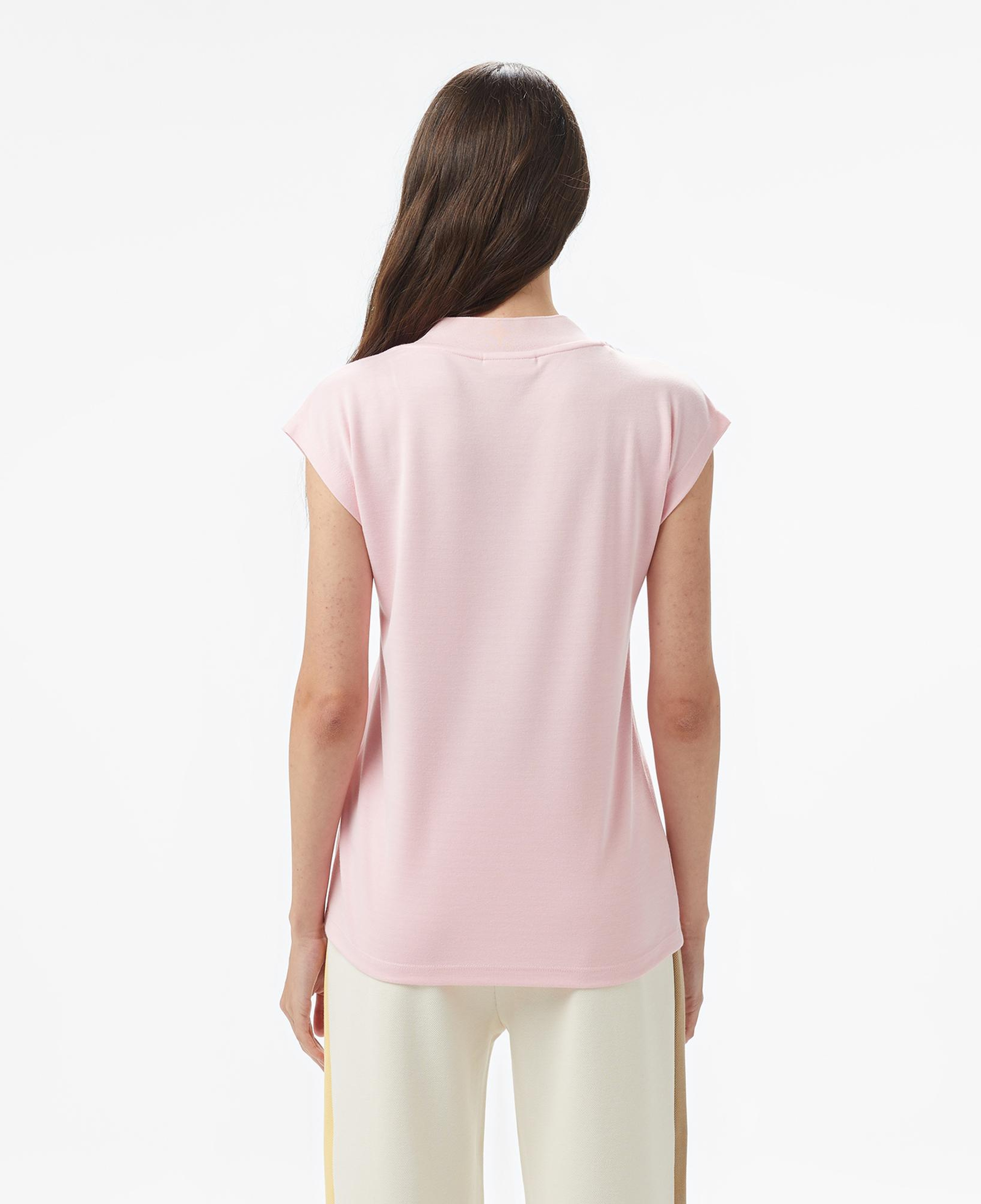 Kadın Slim Fit Kolsuz V Yaka Açık Pembe Bluz