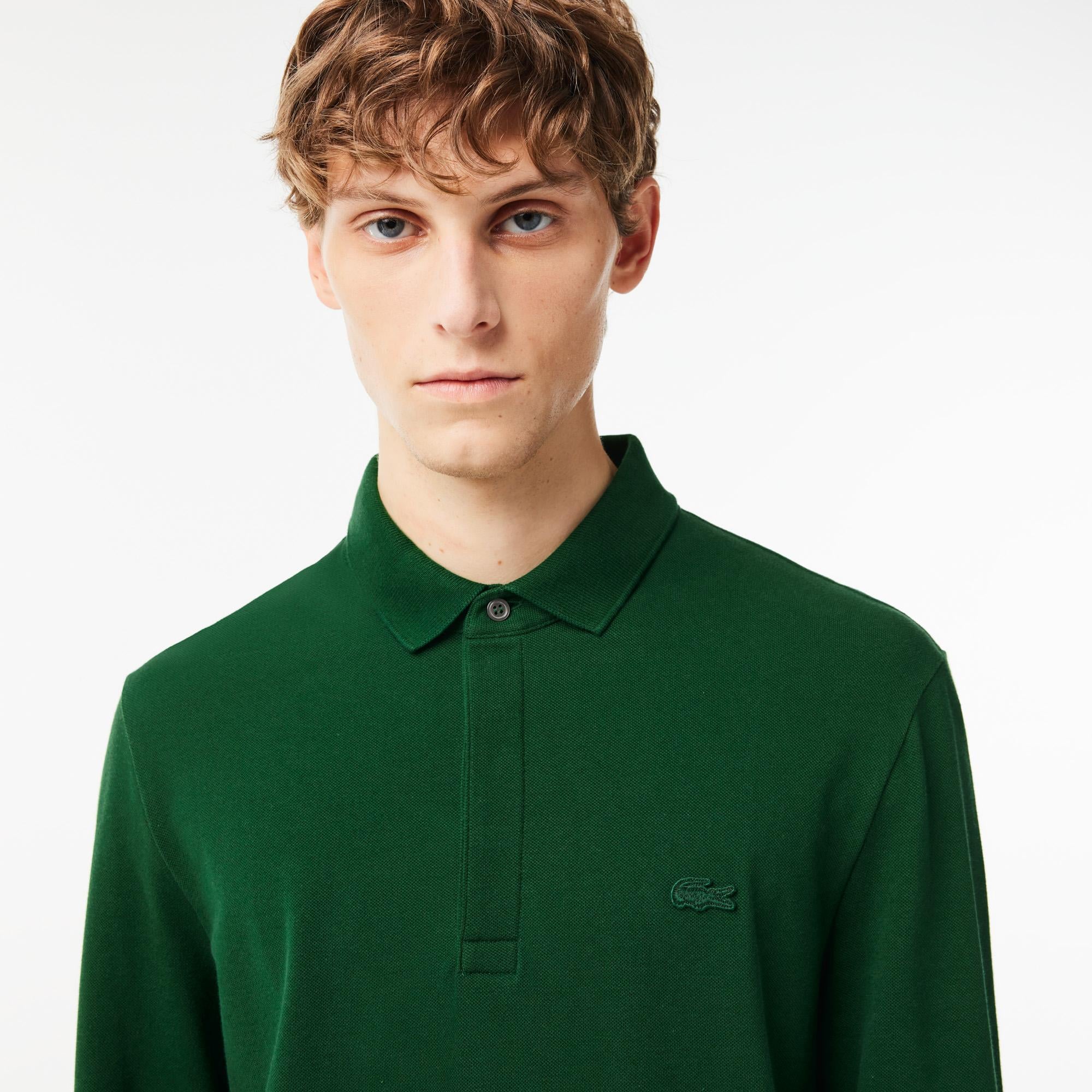 Lacoste Paris Erkek Regular Fit Uzun Kollu Haki Polo