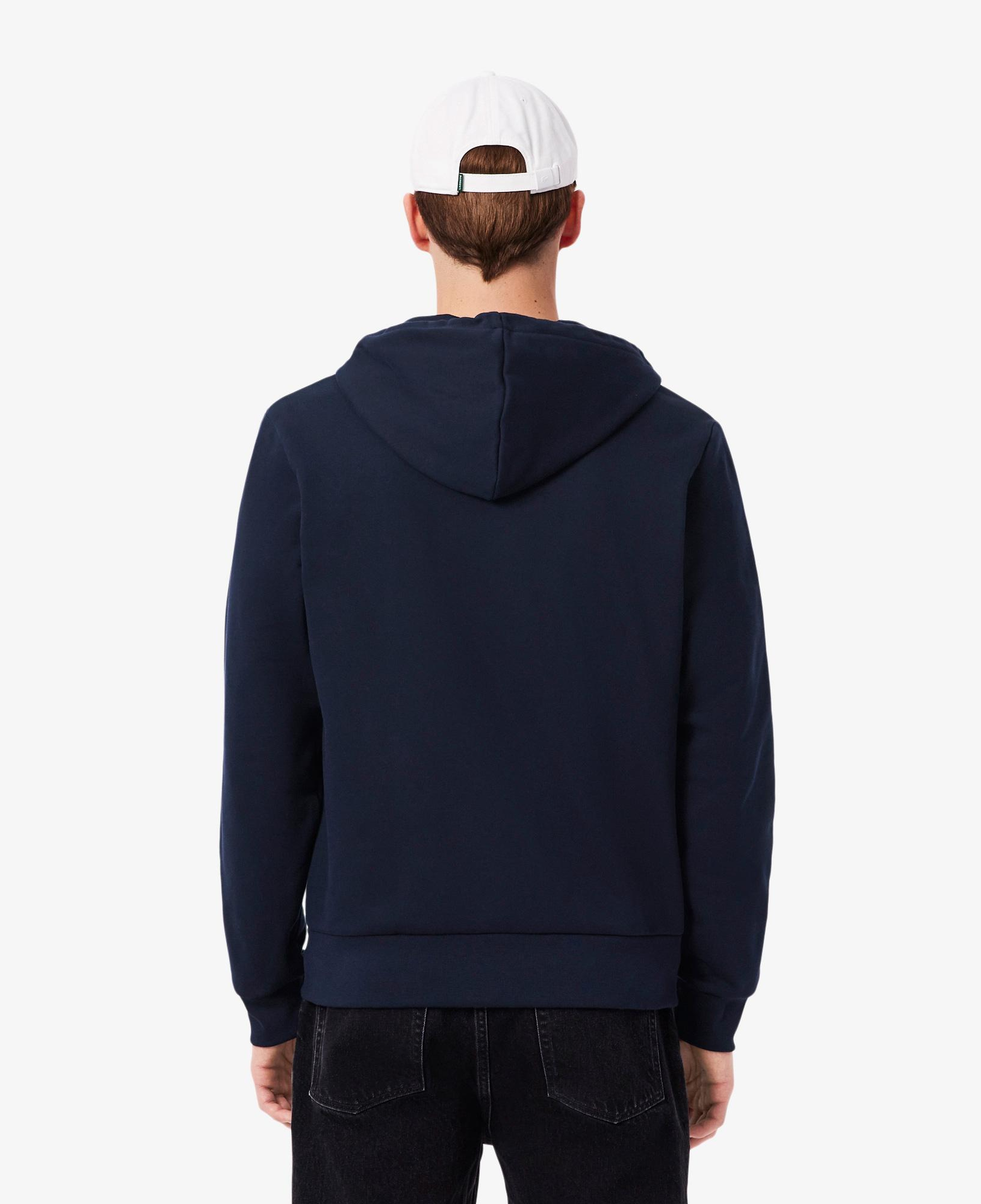 Erkek Classic Fit Kapüşonlu Renk Bloklu Lacivert Sweatshirt