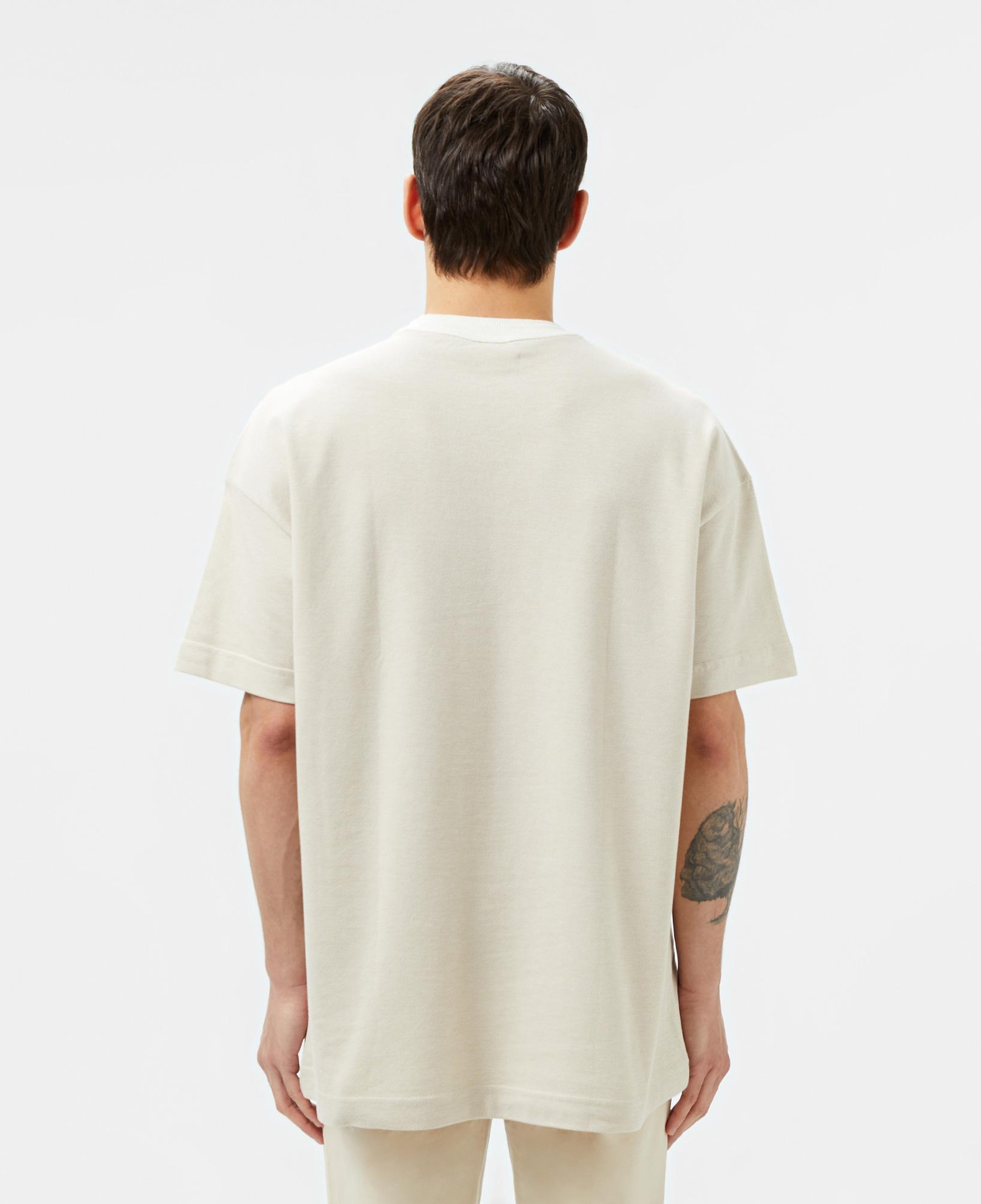 Erkek Oversize Fit Bisiklet Yaka Krem T-Shirt