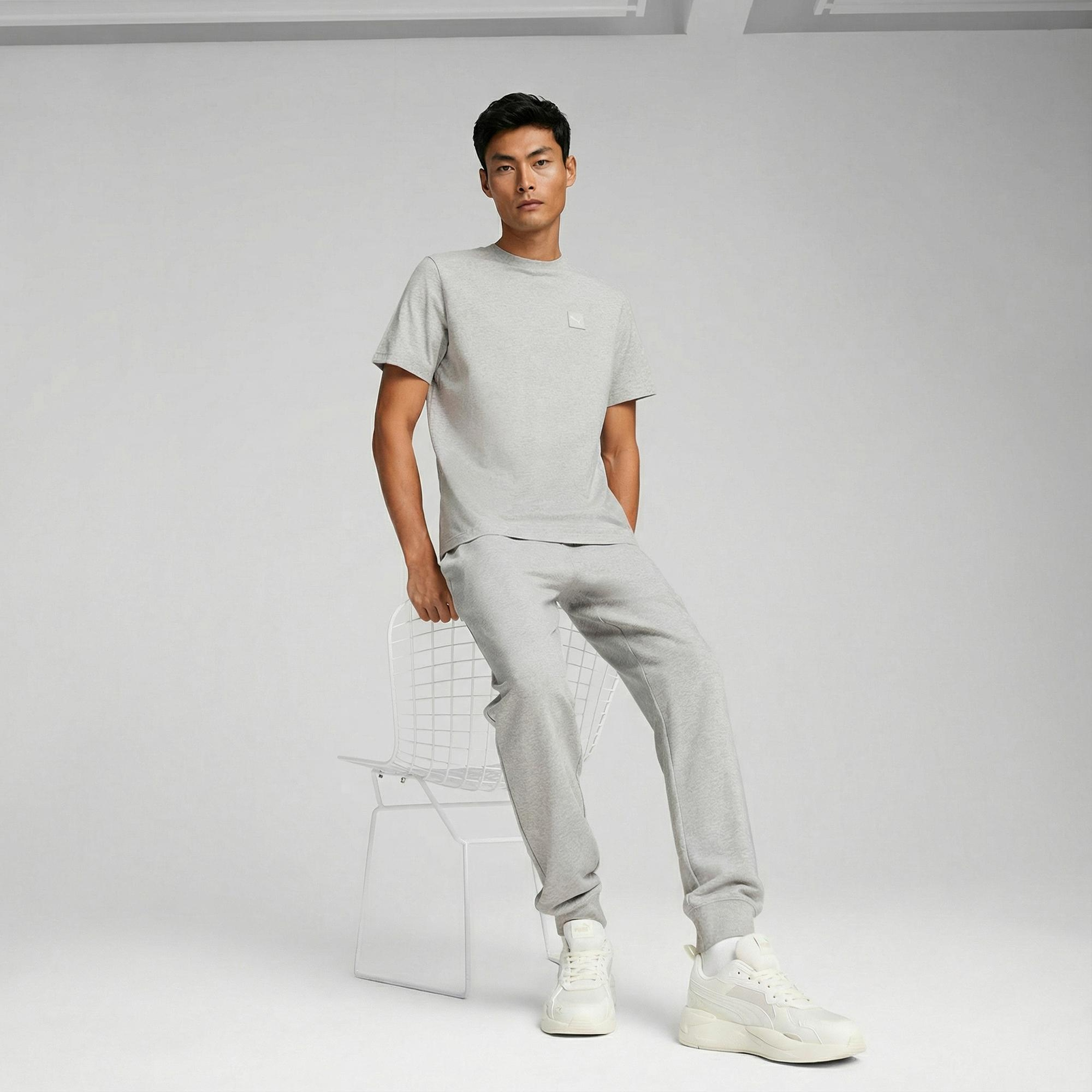 Puma Elevated Erkek Gri T-Shirt