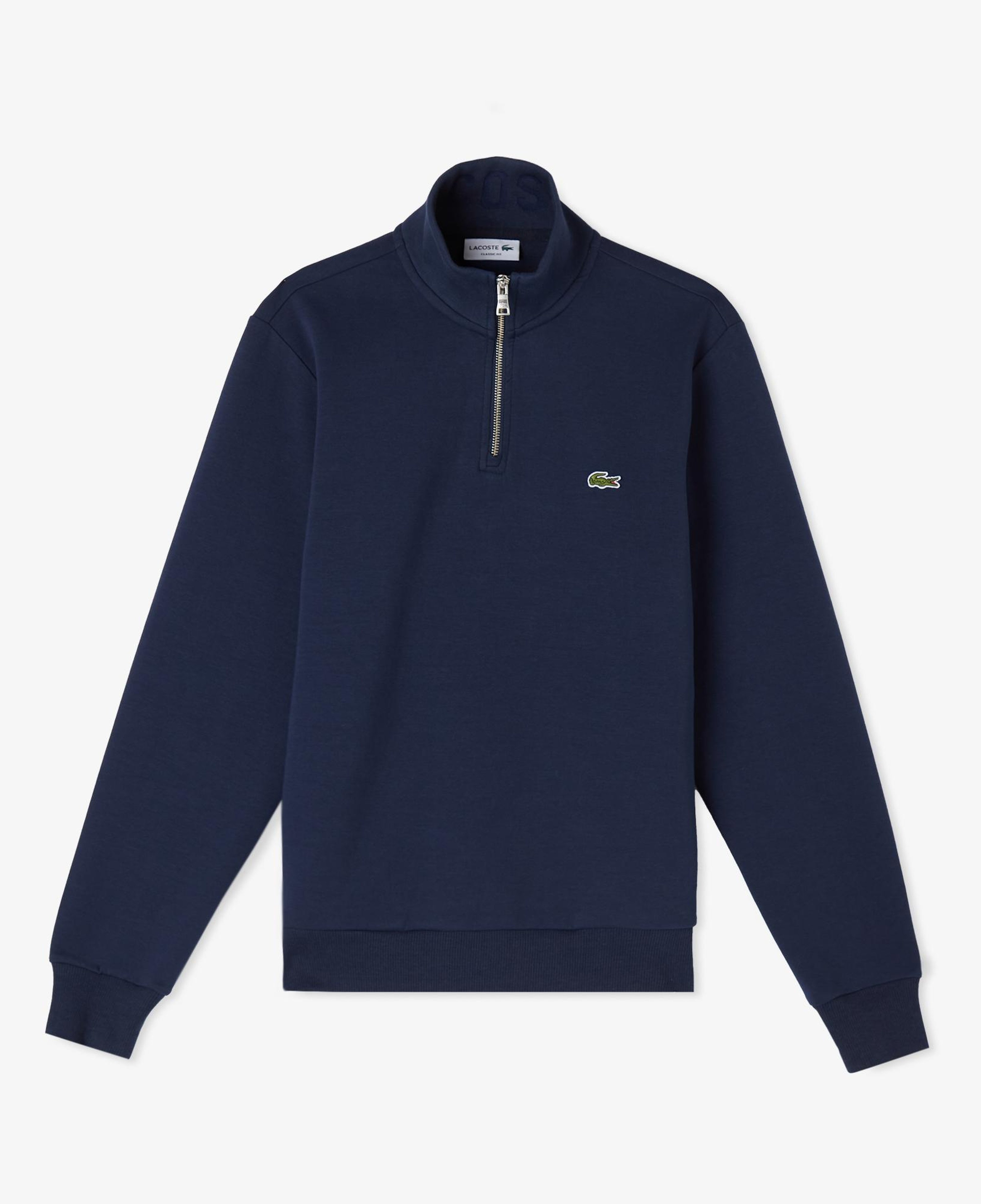 Erkek Classic Fit Yarım Fermuarlı Lacivert Sweatshirt