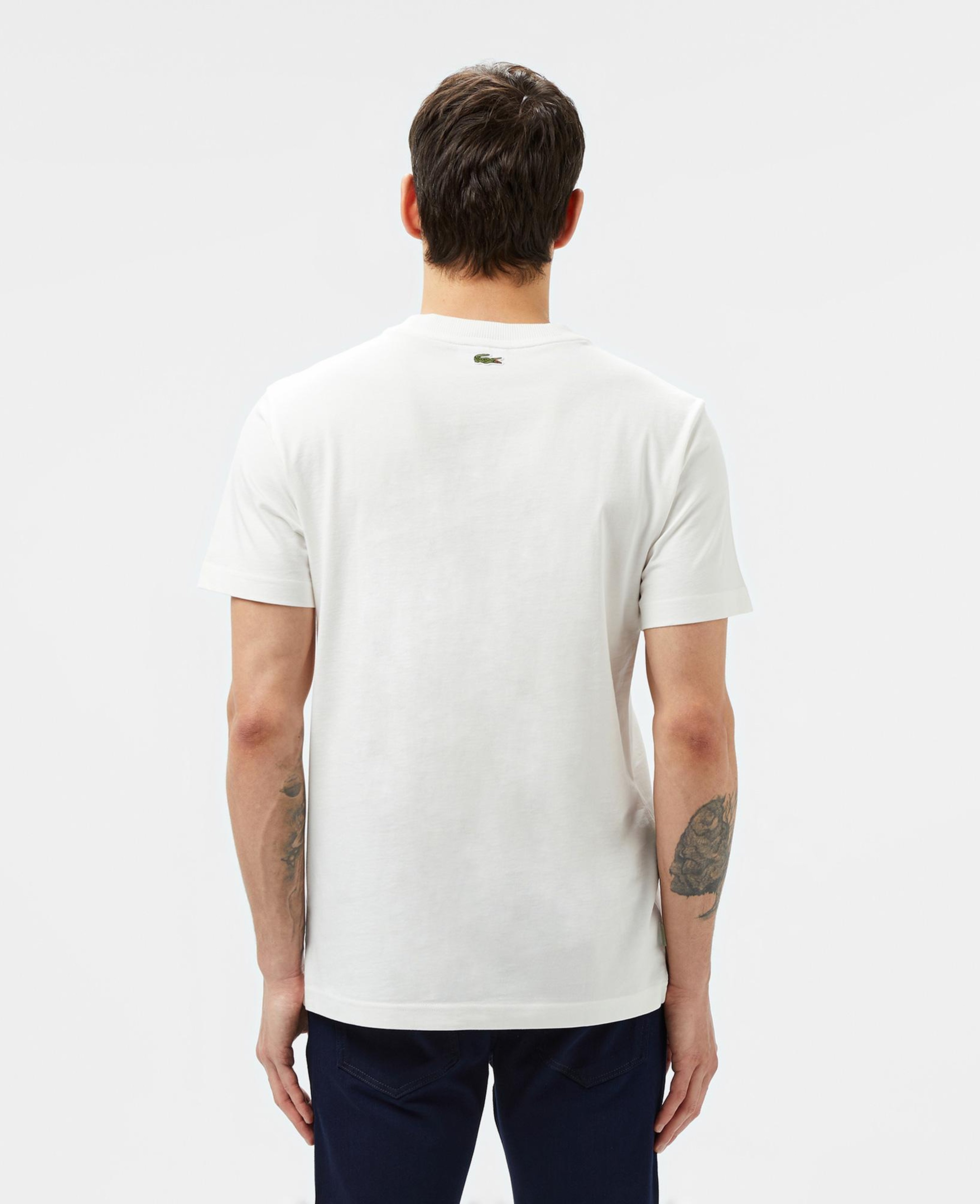 Erkek Regular Fit Bisiklet Yaka Baskılı Beyaz T-Shirt