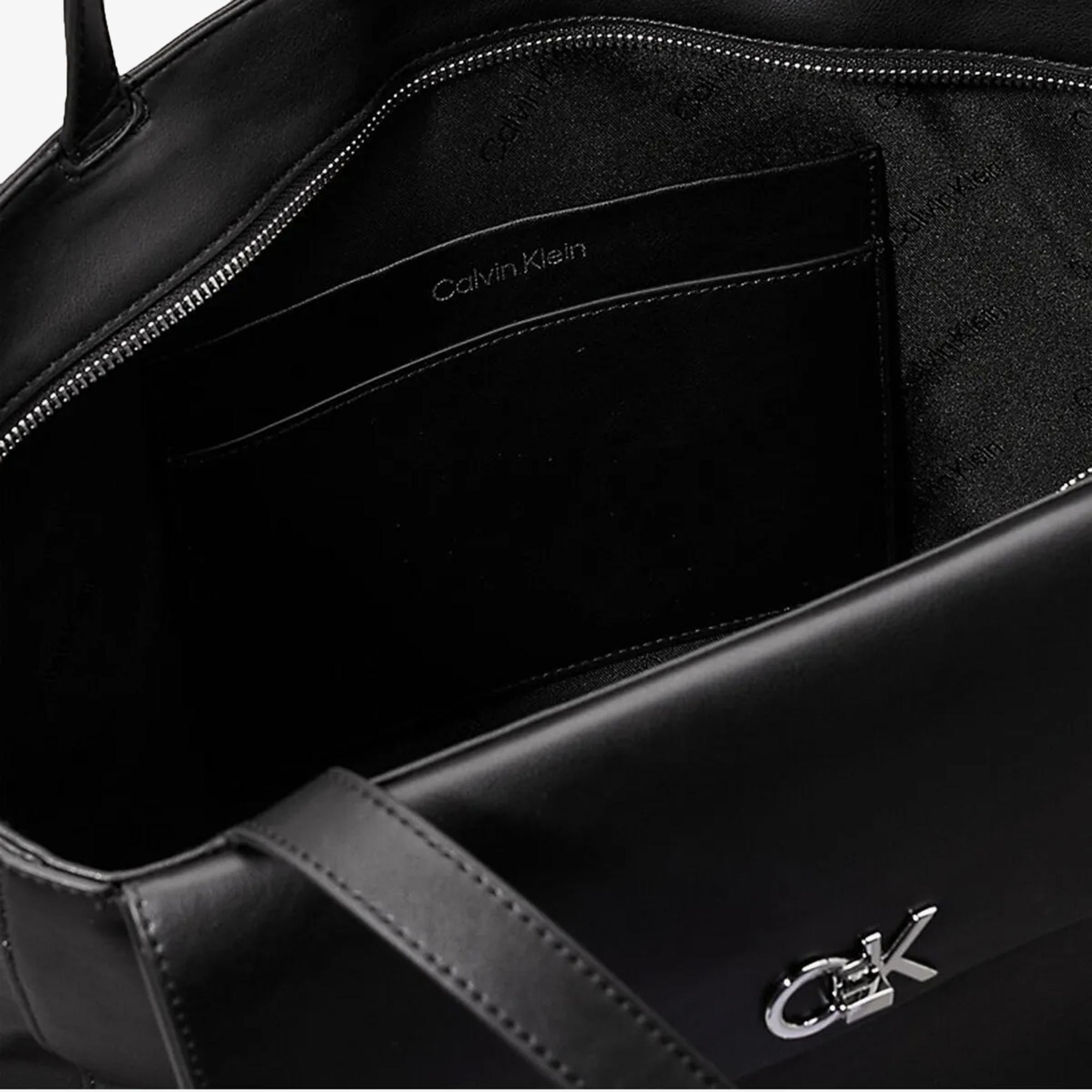 Calvin Klein Lock Medium Shopper Kadın Siyah Çanta