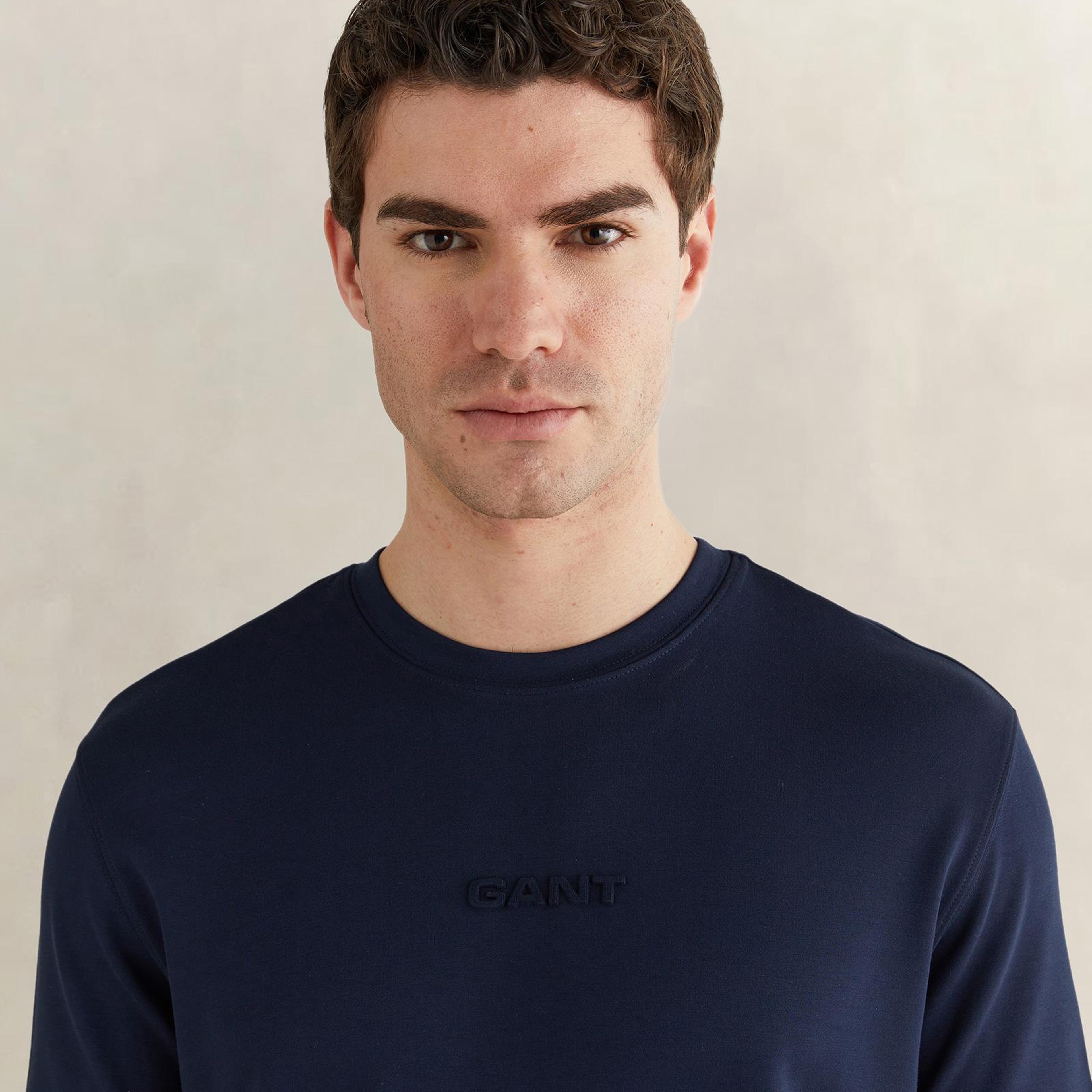 GANT Erkek Lacivert Kısa Kollu T-Shirt