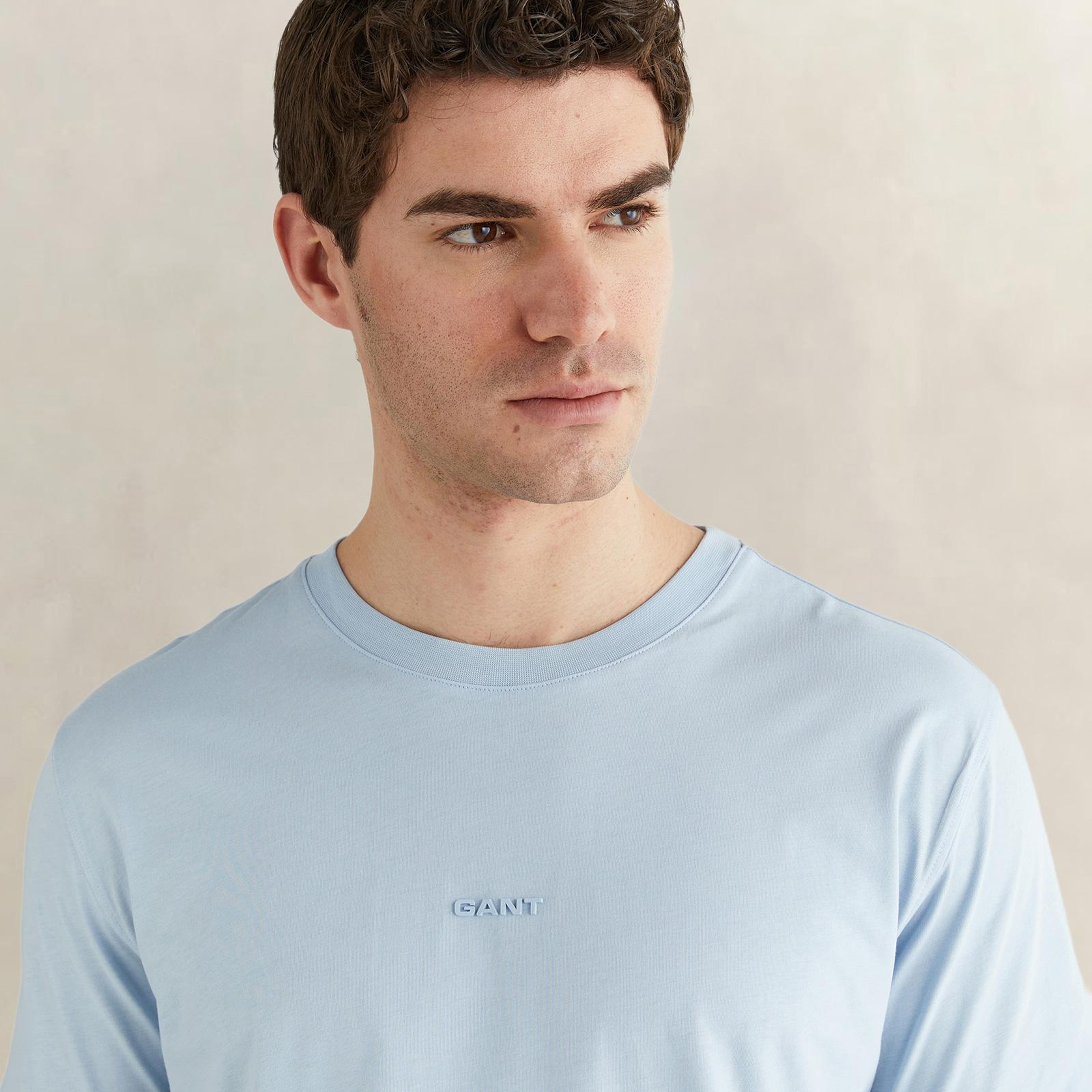 GANT Erkek Mavi Kısa Kollu T-Shirt