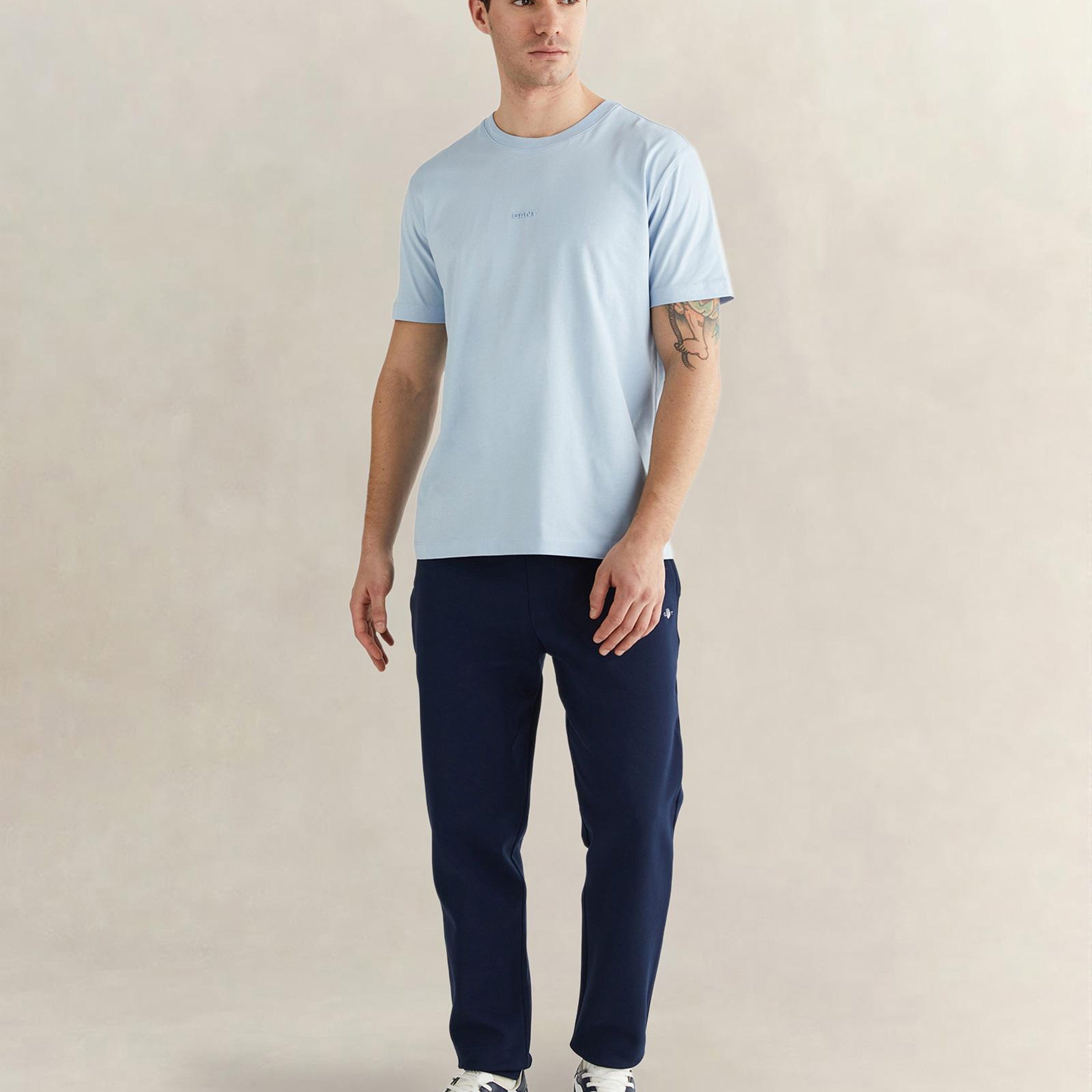 GANT Erkek Mavi Kısa Kollu T-Shirt