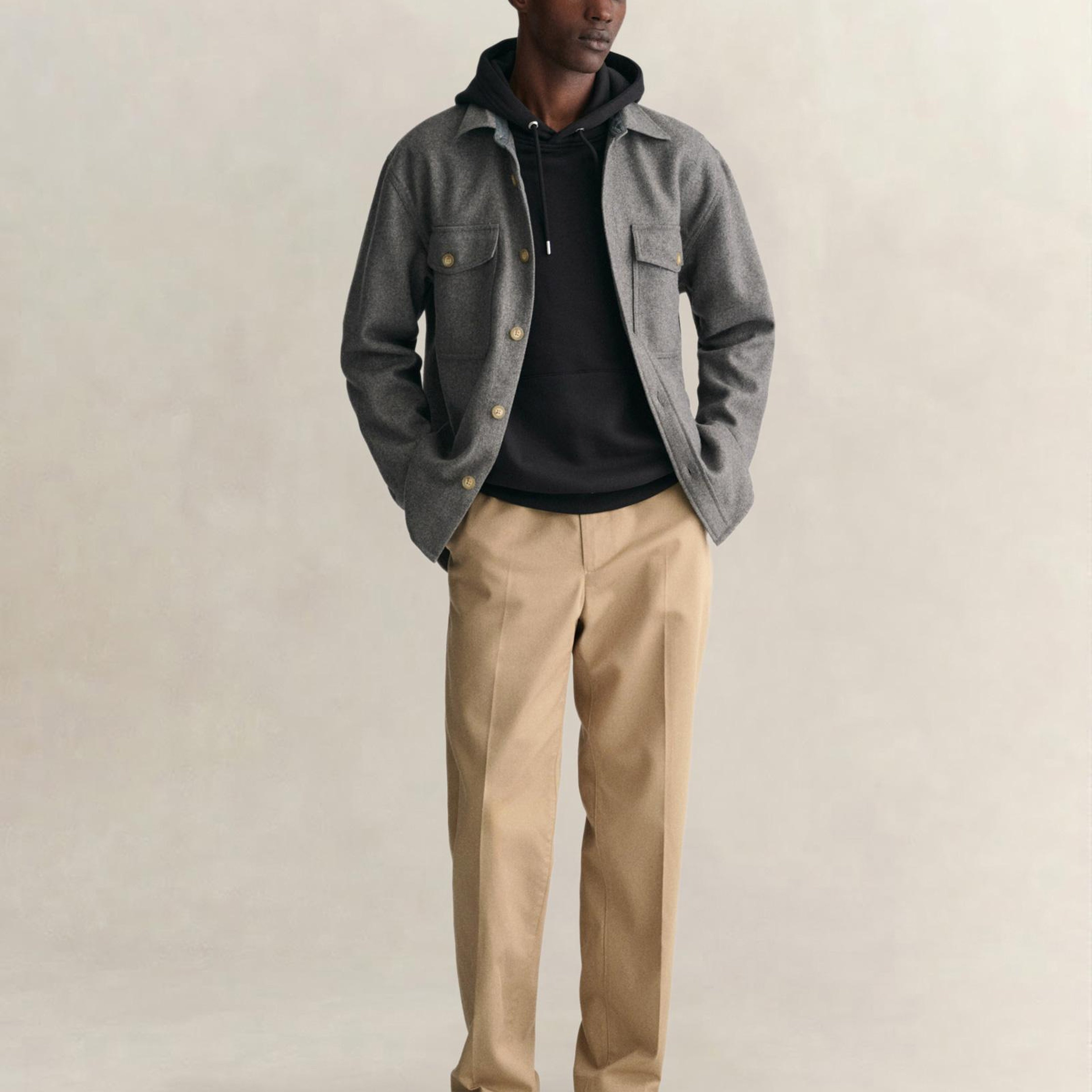 GANT Erkek Siyah Regular Fit Kapüşonlu Sweatshirt