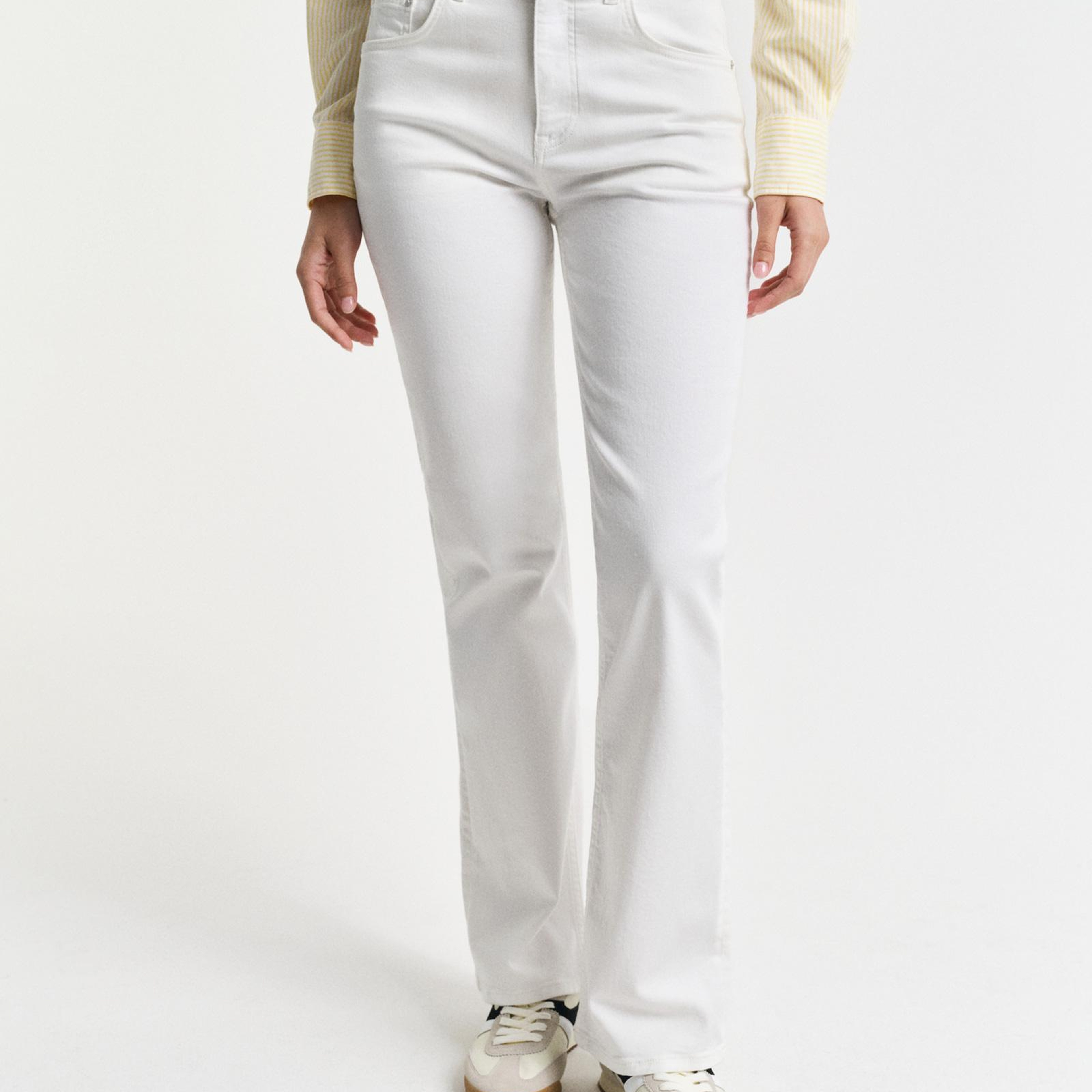 GANT Kadın Krem Slim Fit Pantolon