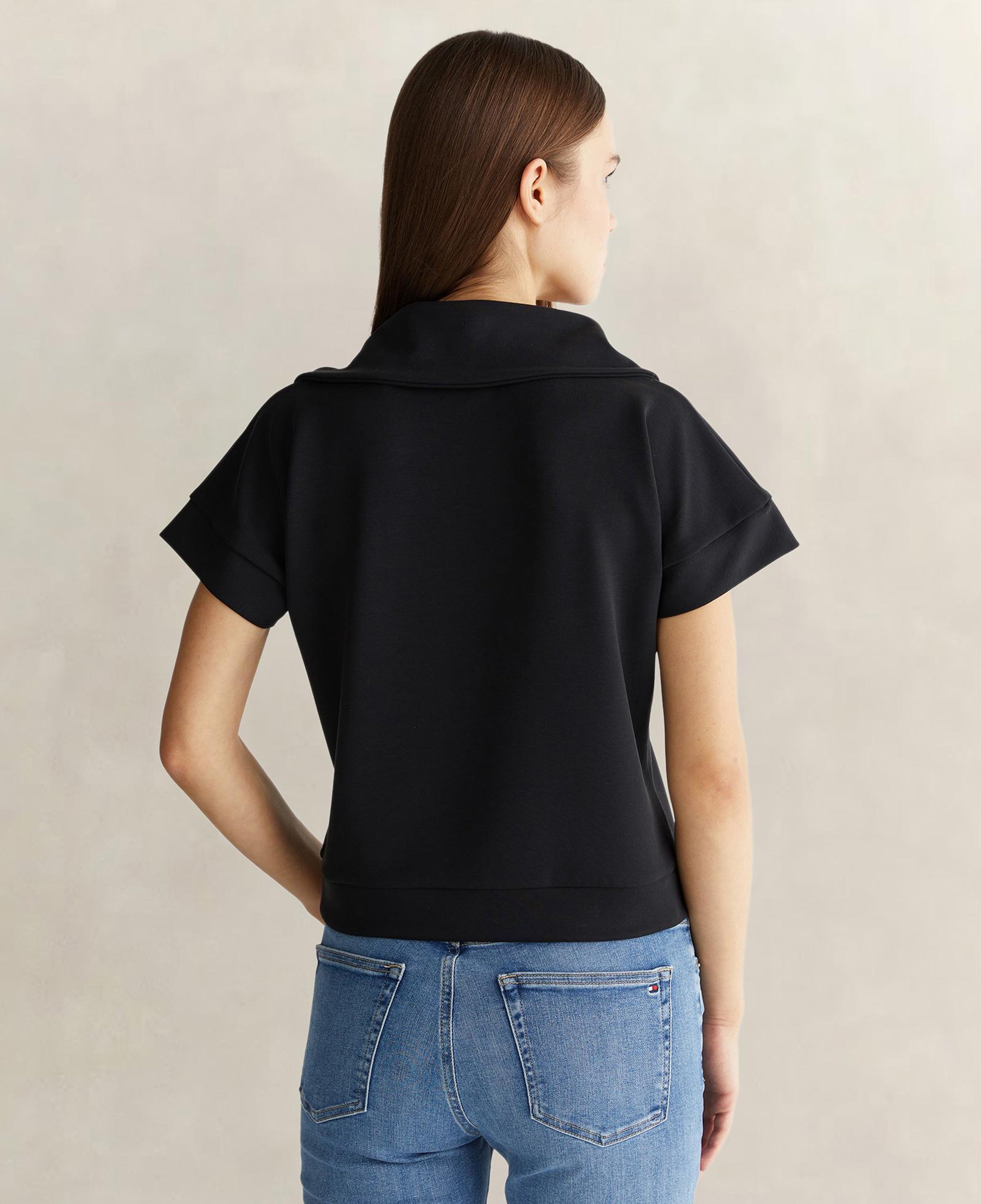 GANT Kadın Siyah Relaxed Fit Yarım Fermuarlı Sweatshirt