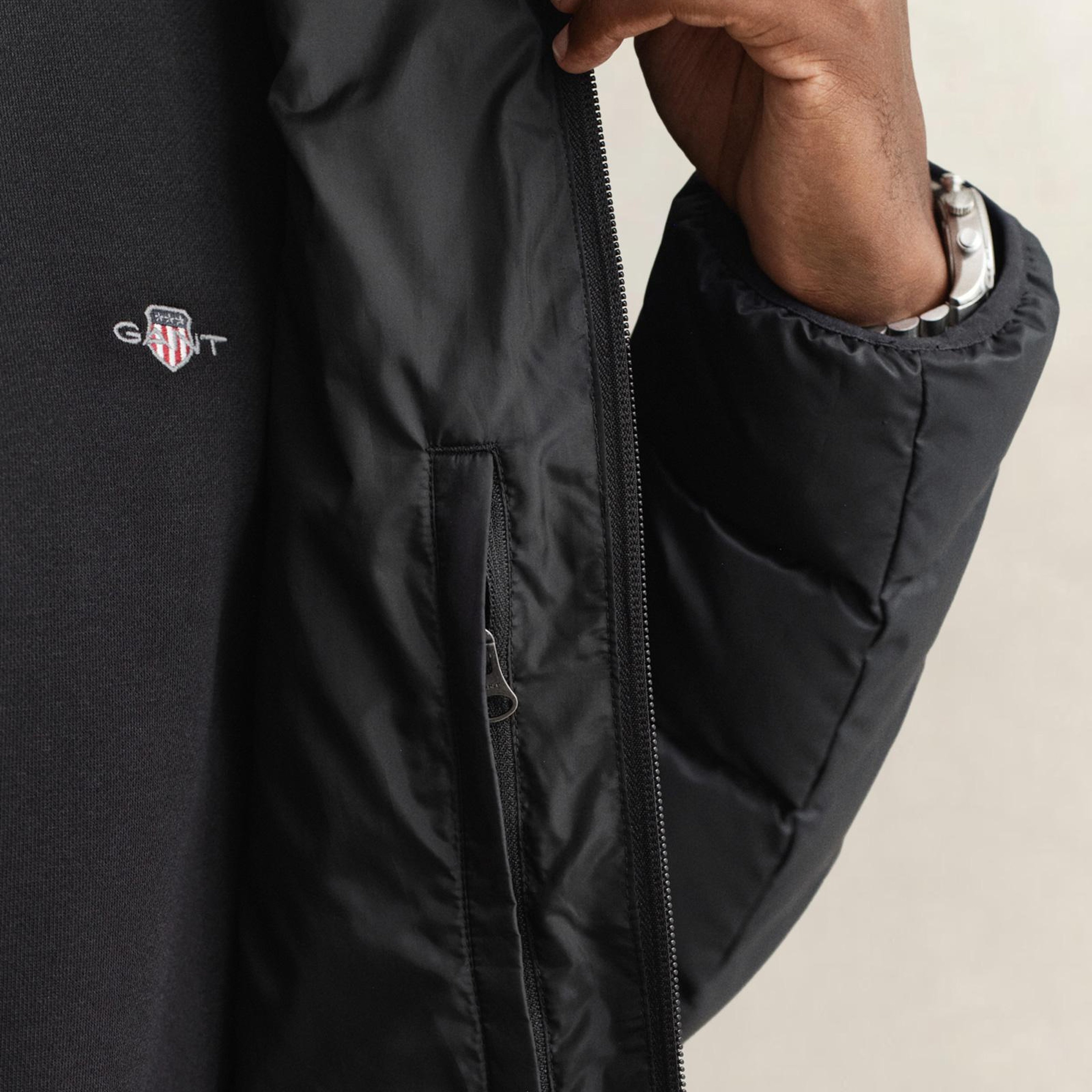 GANT Erkek Siyah Regular Fit Dik Yaka Kaz Tüyü Mont
