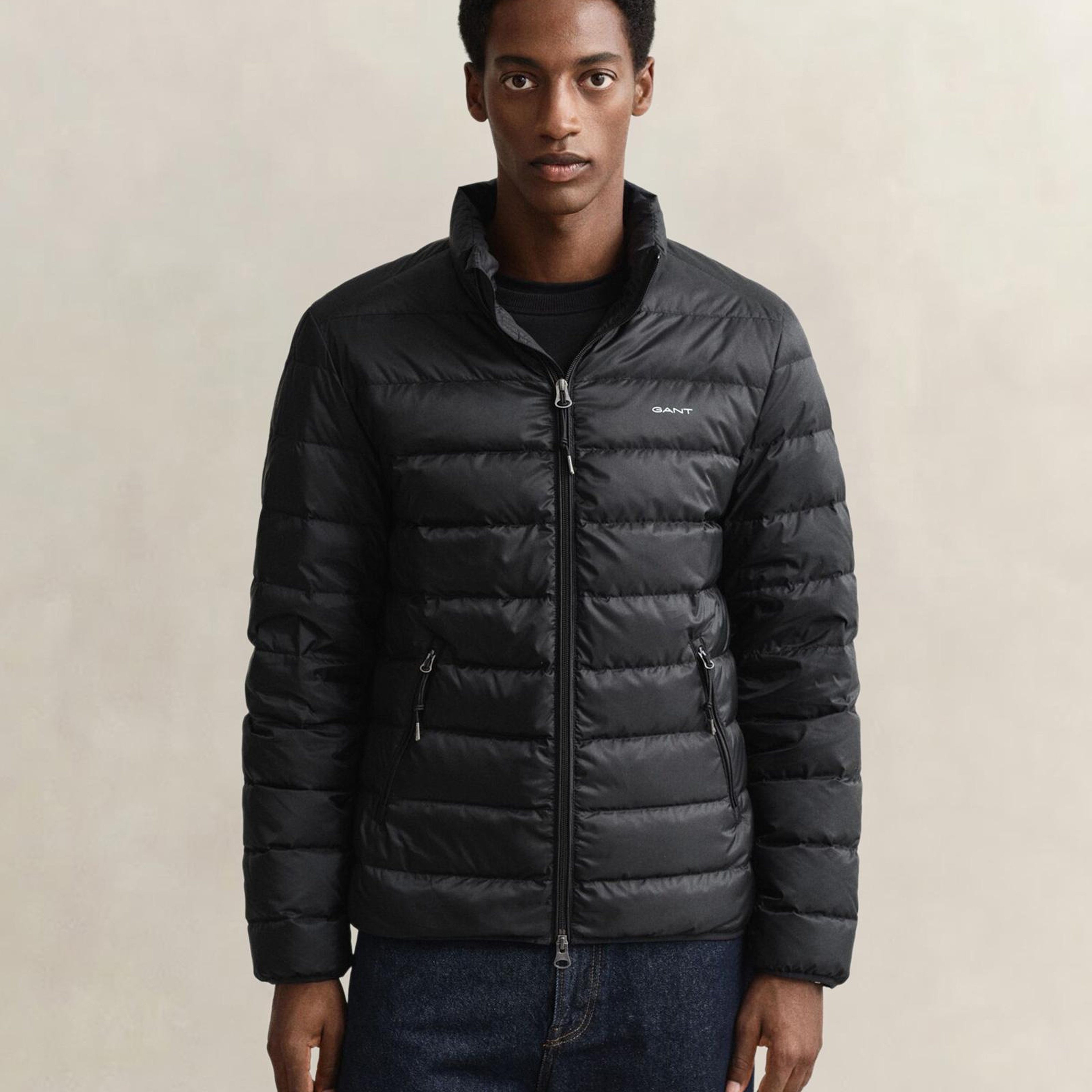 GANT Erkek Siyah Regular Fit Dik Yaka Kaz Tüyü Mont
