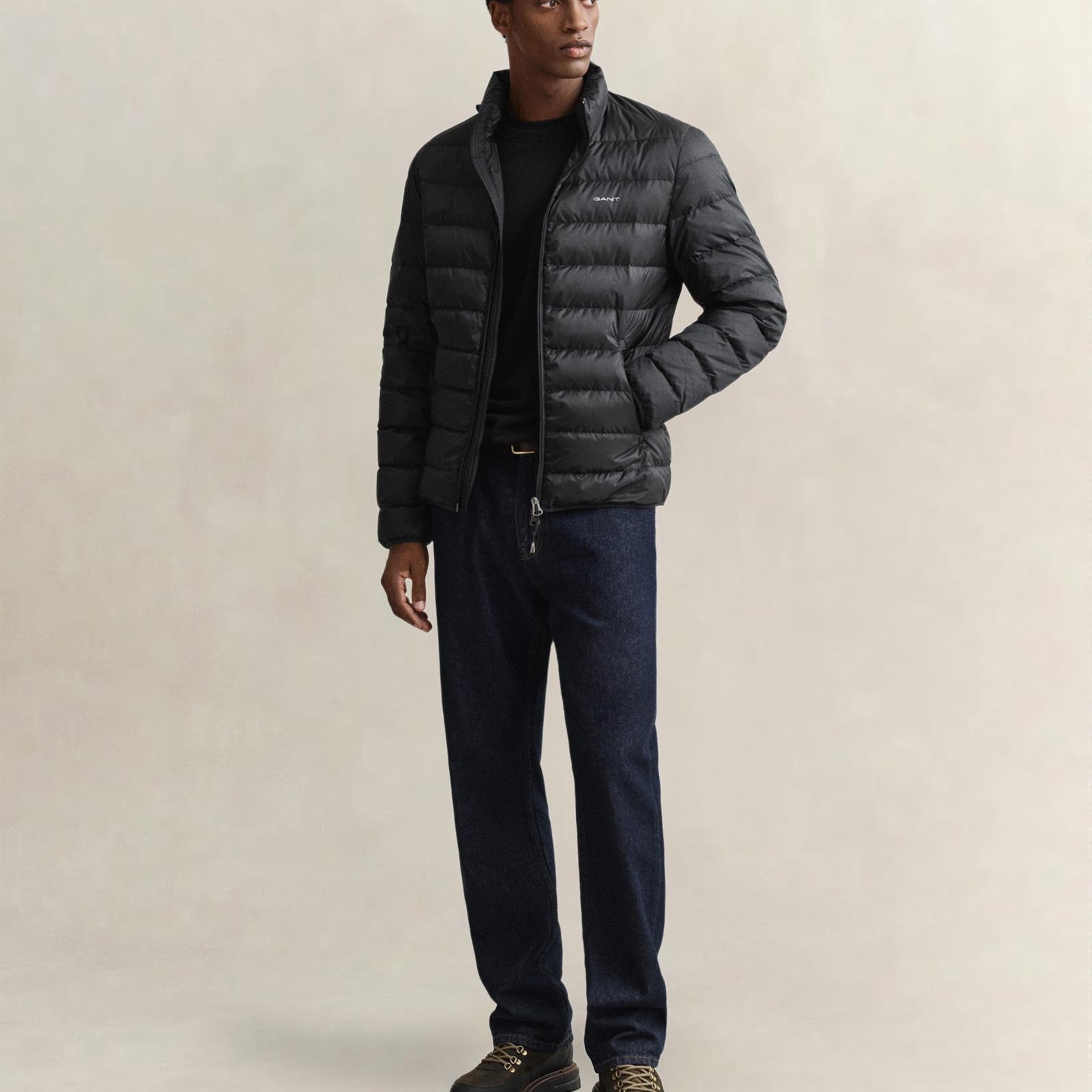 GANT Erkek Siyah Regular Fit Dik Yaka Kaz Tüyü Mont