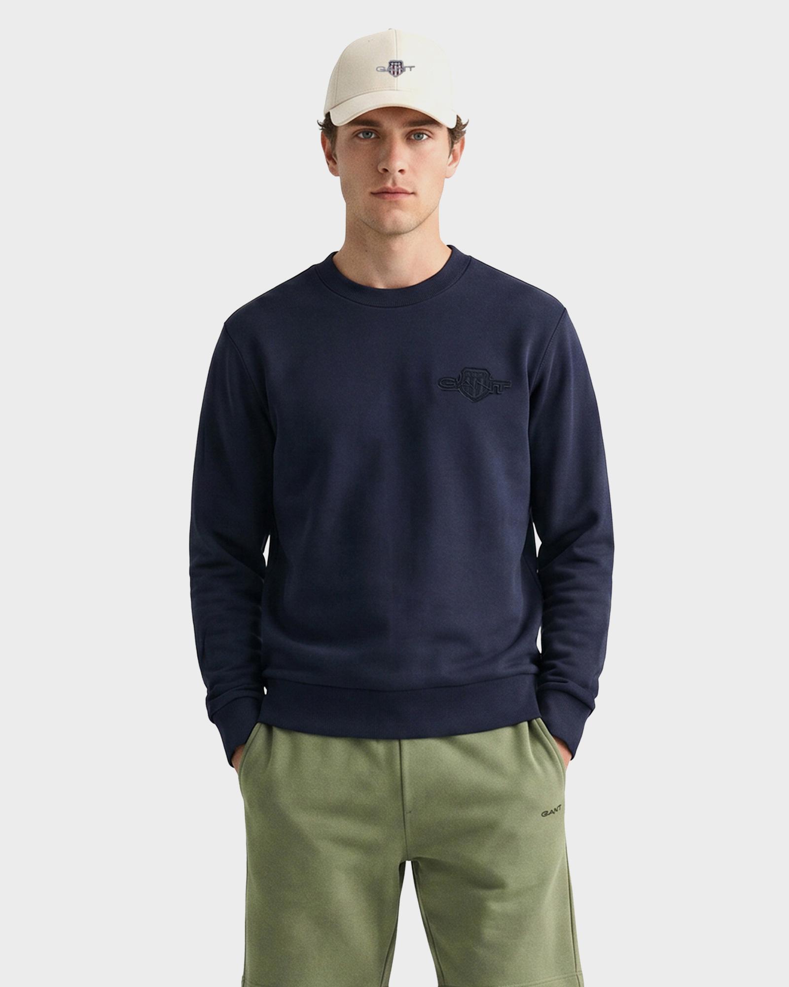 GANT Erkek Lacivert Regular Fit Sweatshirt