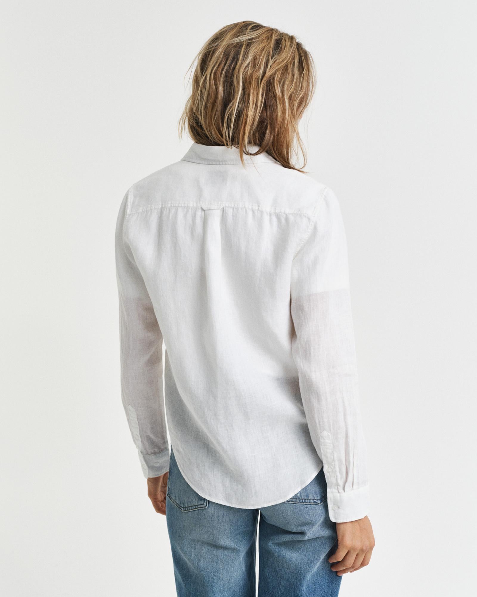 GANT Kadın Beyaz Regular Fit Klasik Yaka Gömlek