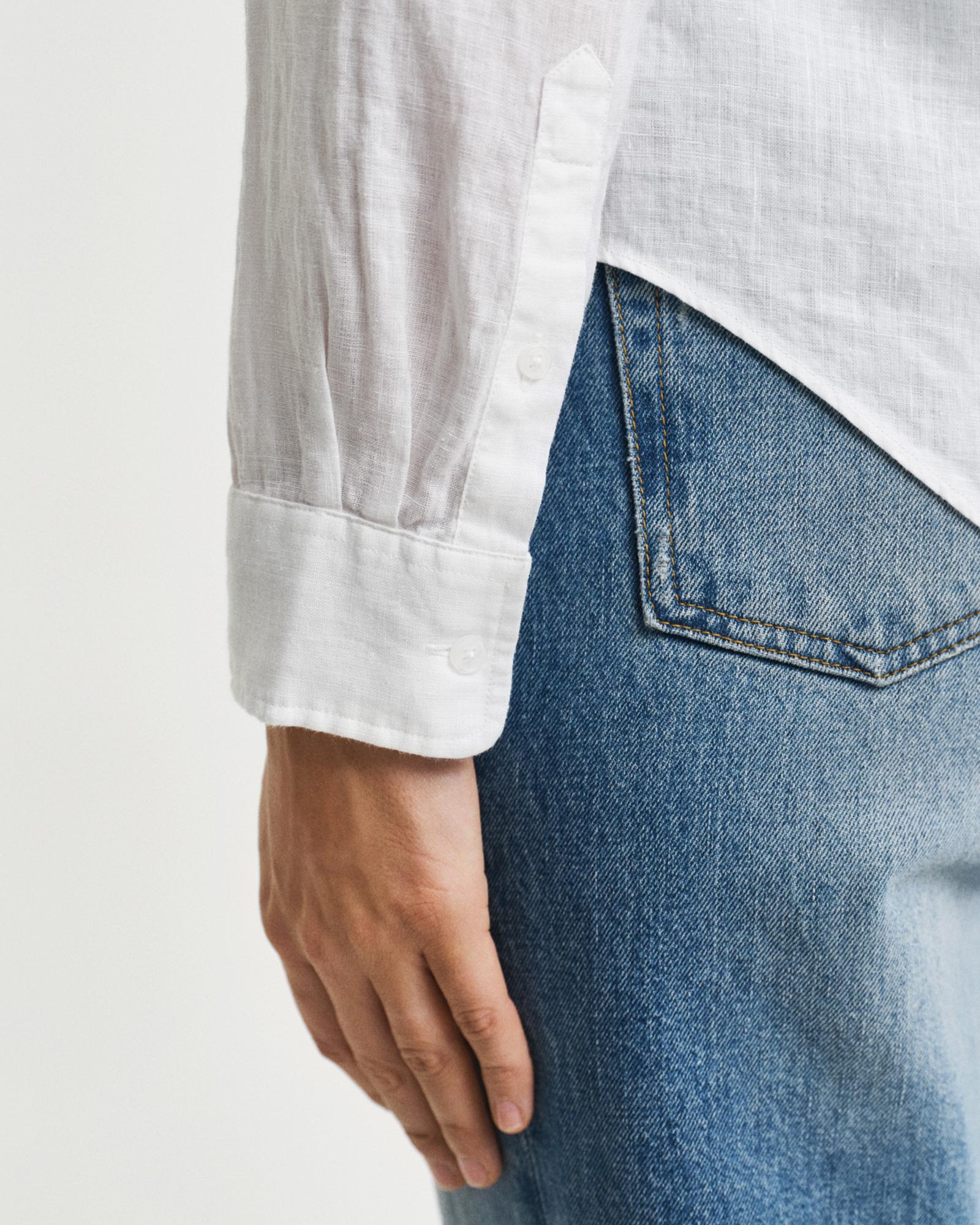 GANT Kadın Beyaz Regular Fit Klasik Yaka Gömlek