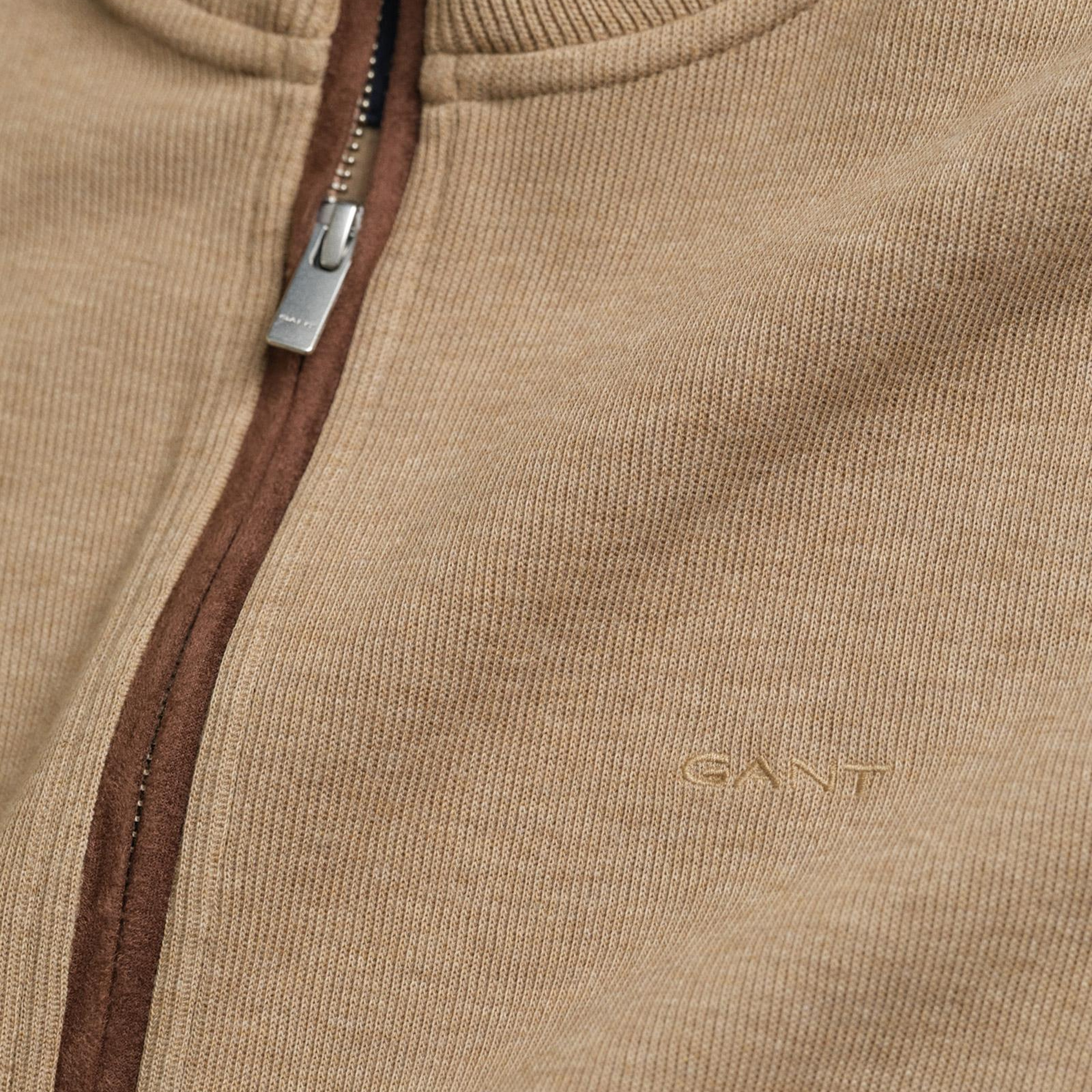 GANT Erkek Bej Regular Fit Fermuarlı Hırka