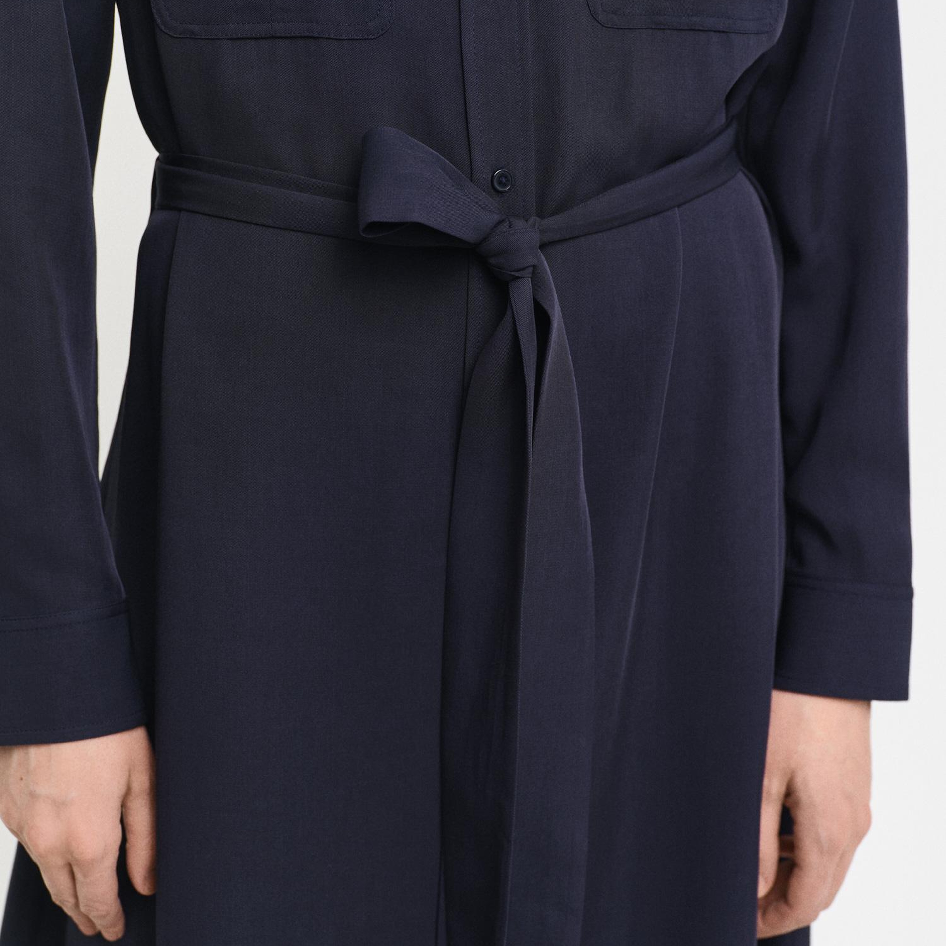 GANT Kadın Lacivert Regular Fit Düğmeli Yaka Elbise