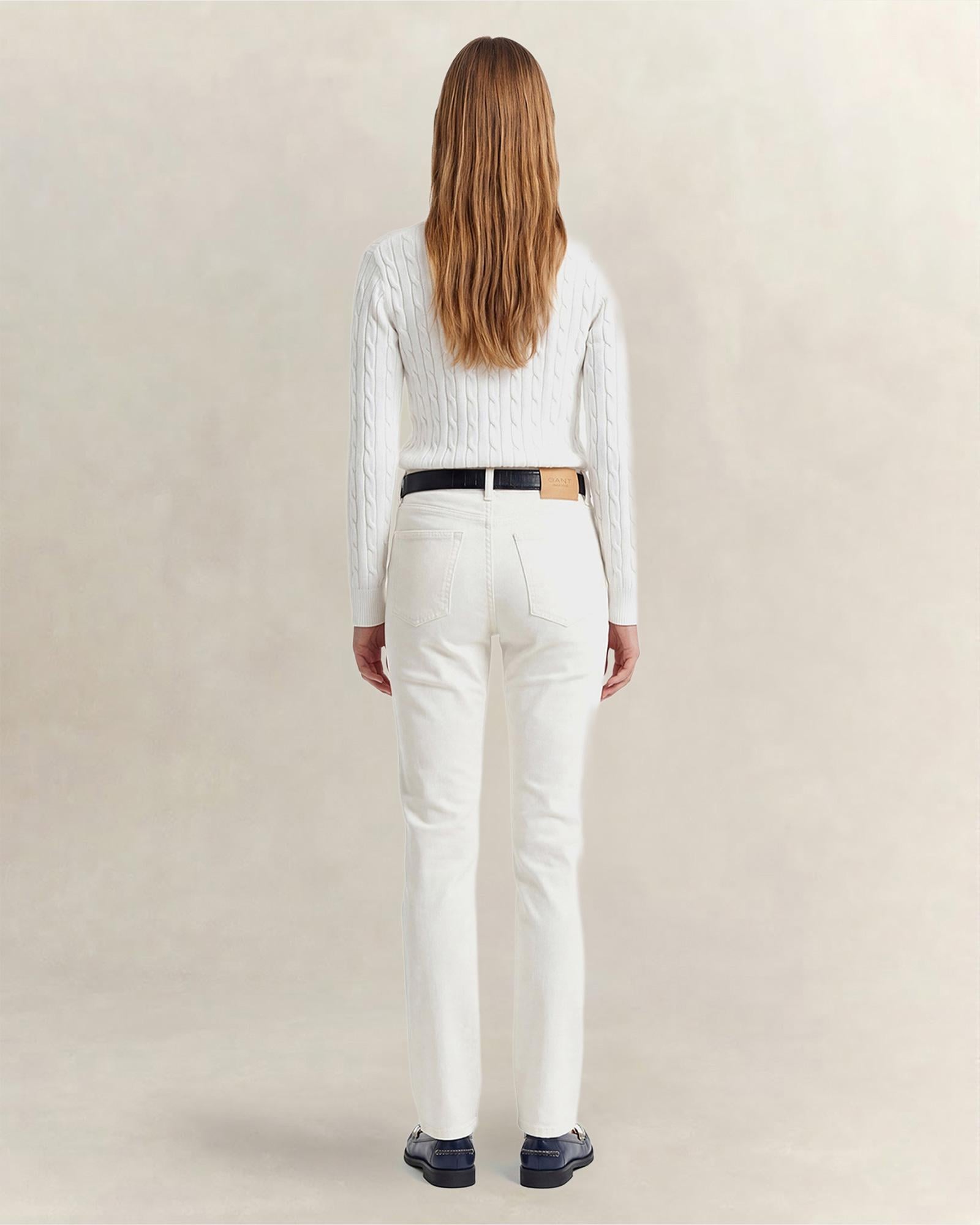 GANT Kadın Beyaz Regular Fit Jean