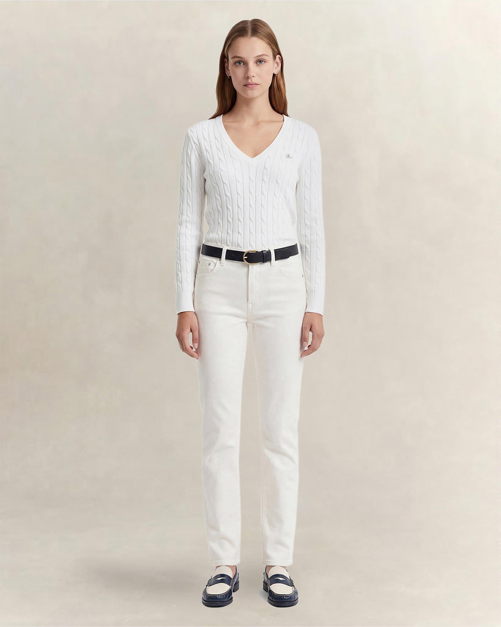 GANT Kadın Beyaz Regular Fit Jean