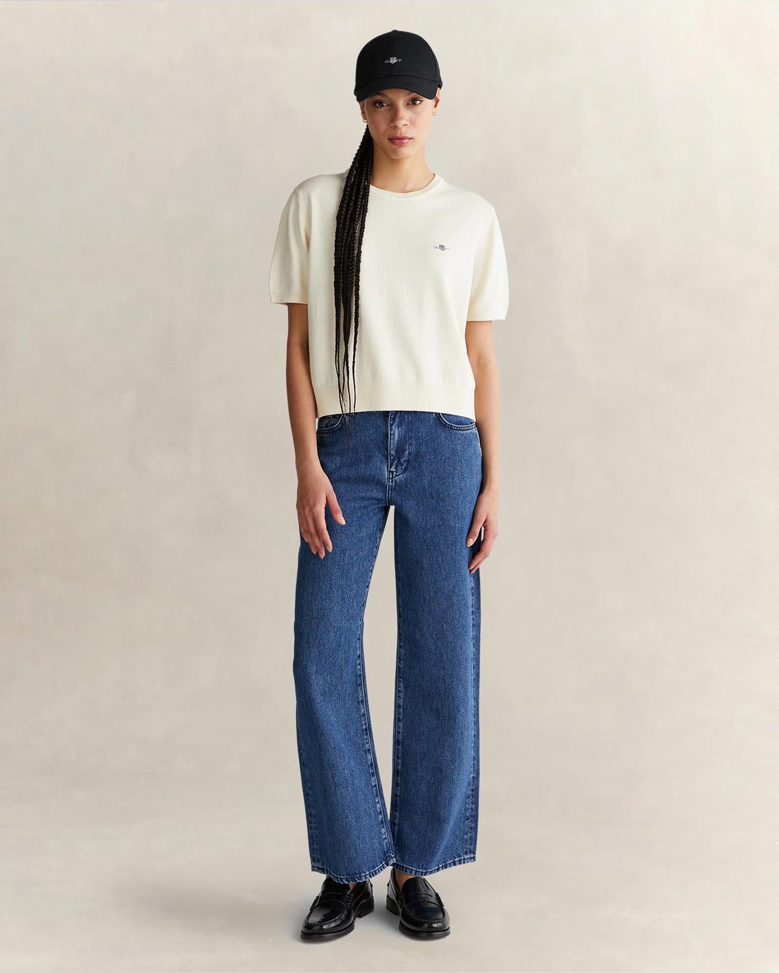 GANT Kadın Mavi Straight Fit Jean