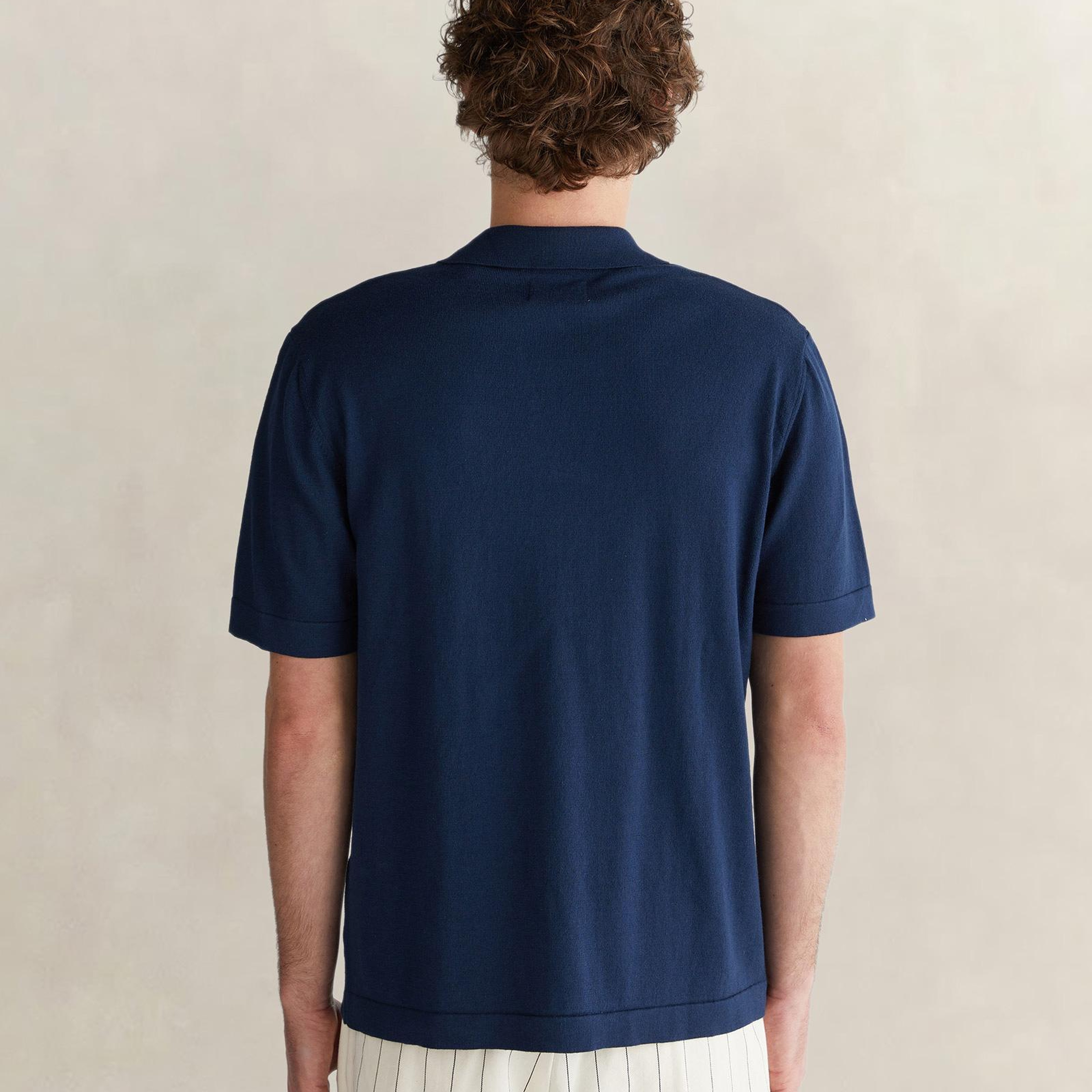 GANT Erkek Lacivert Regular Fit Polo Yaka Kısa Kollu Triko