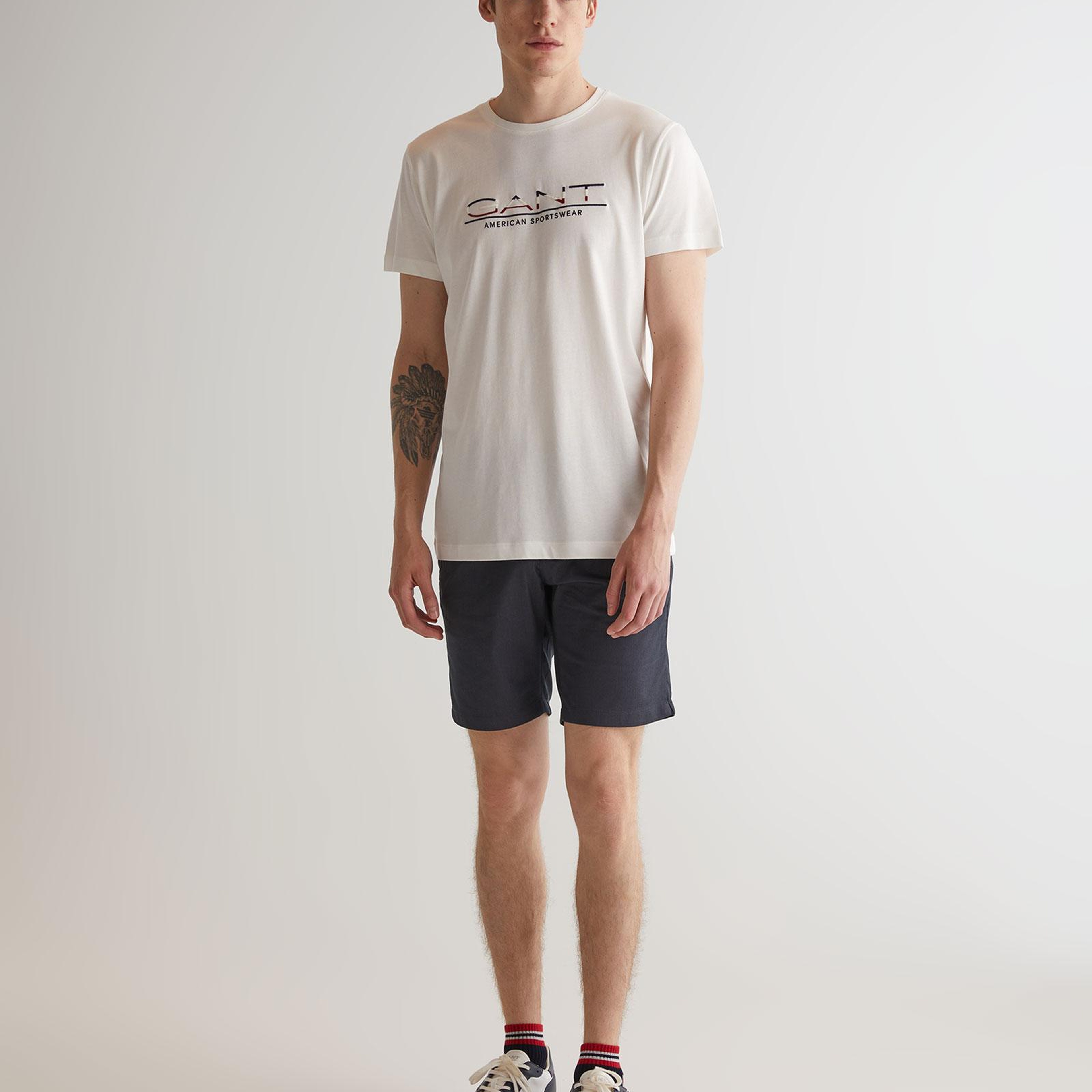 GANT Erkek Gri Slim Fit Şort