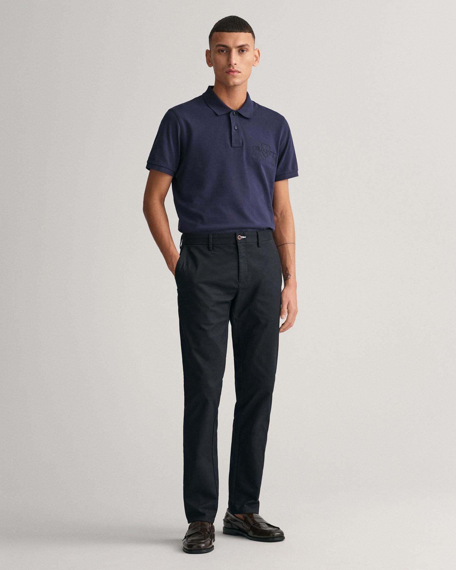 GANT Erkek Siyah Slim Fit Chino Pantolon