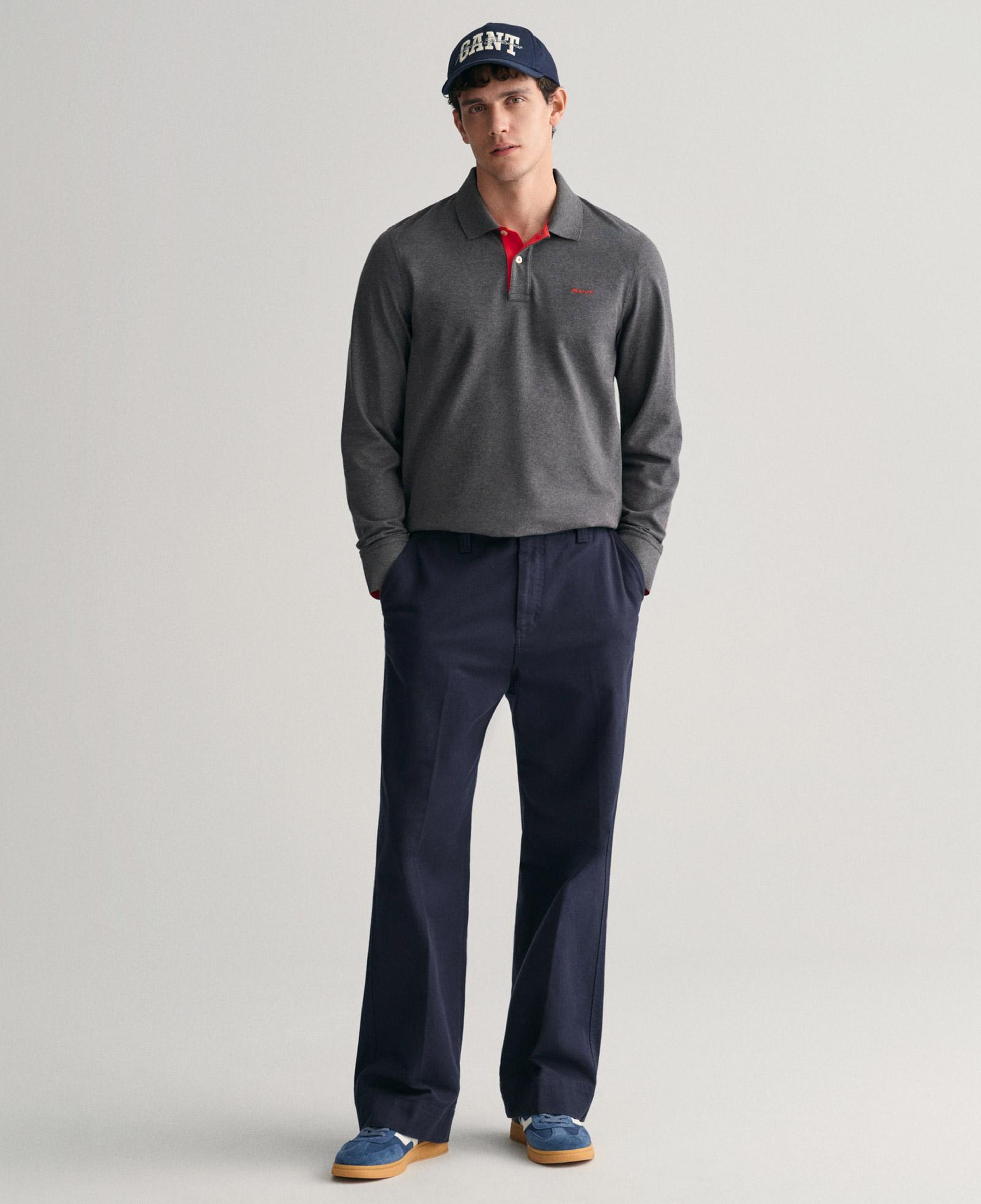 GANT Erkek Gri Regular Fit Polo