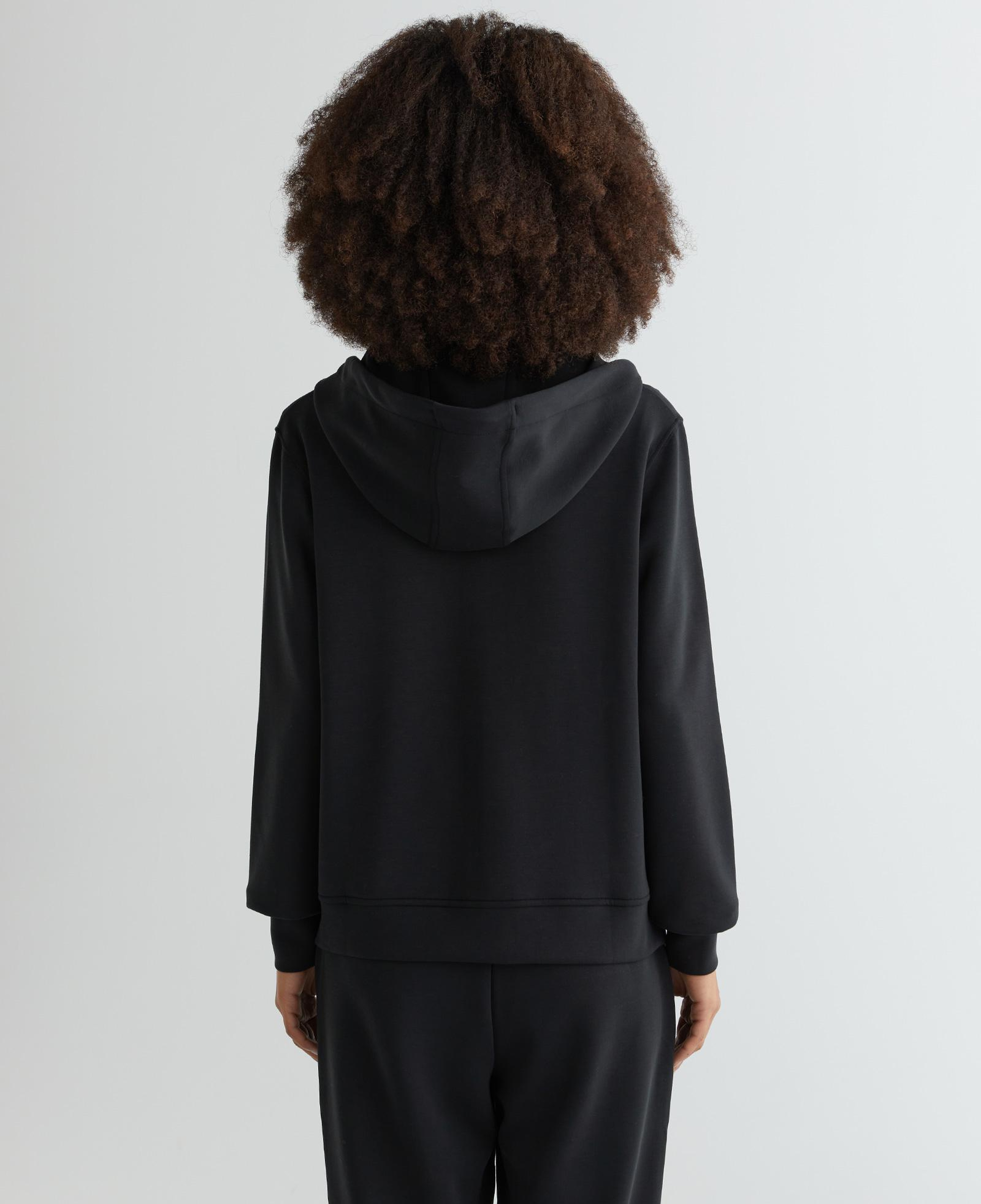 GANT Kadın Siyah Regular Fit Kapüşonlu Logolu Sweatshirt