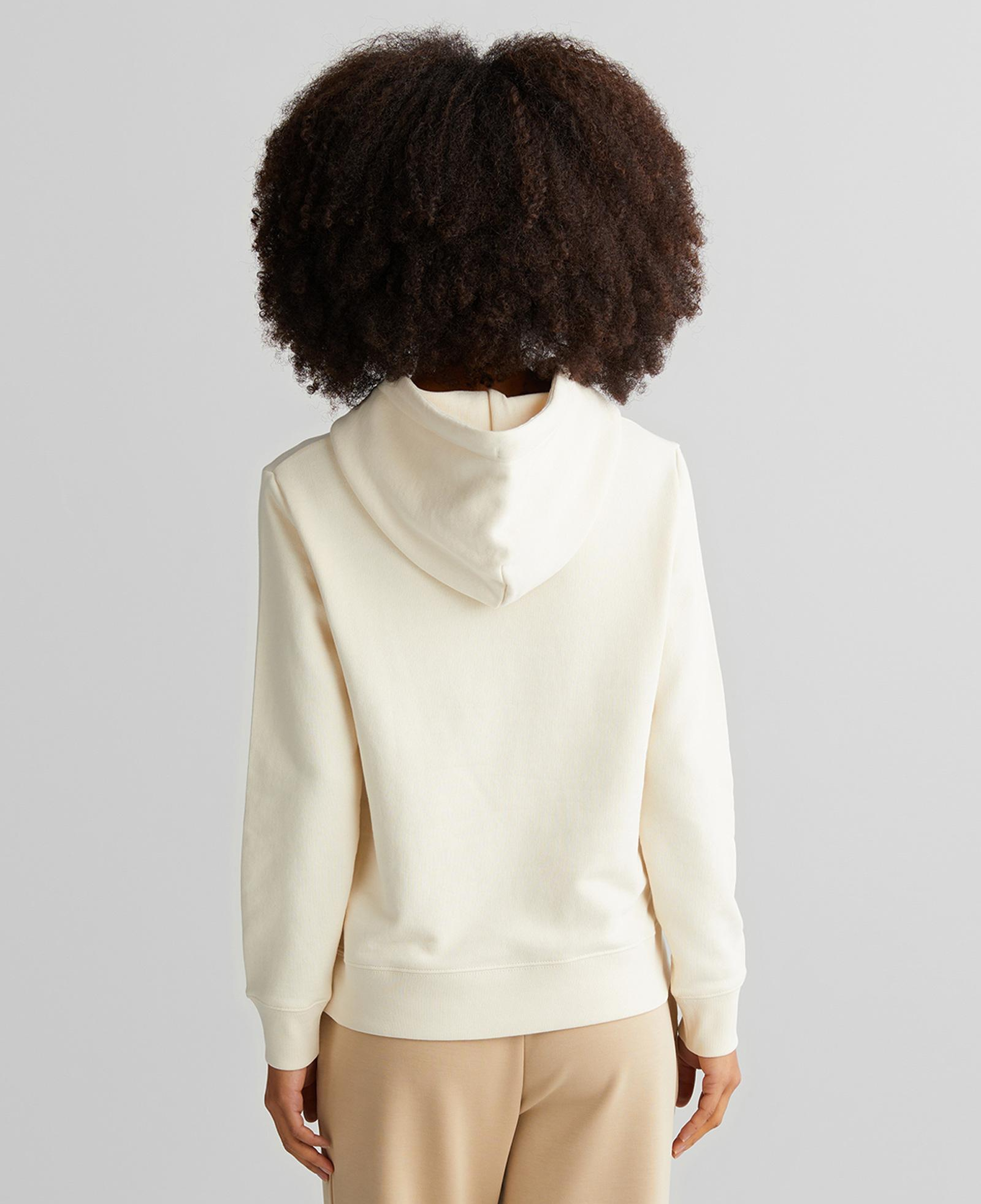 GANT Kadın Krem Relaxed Fit Kapüşonlu Logolu Sweatshirt