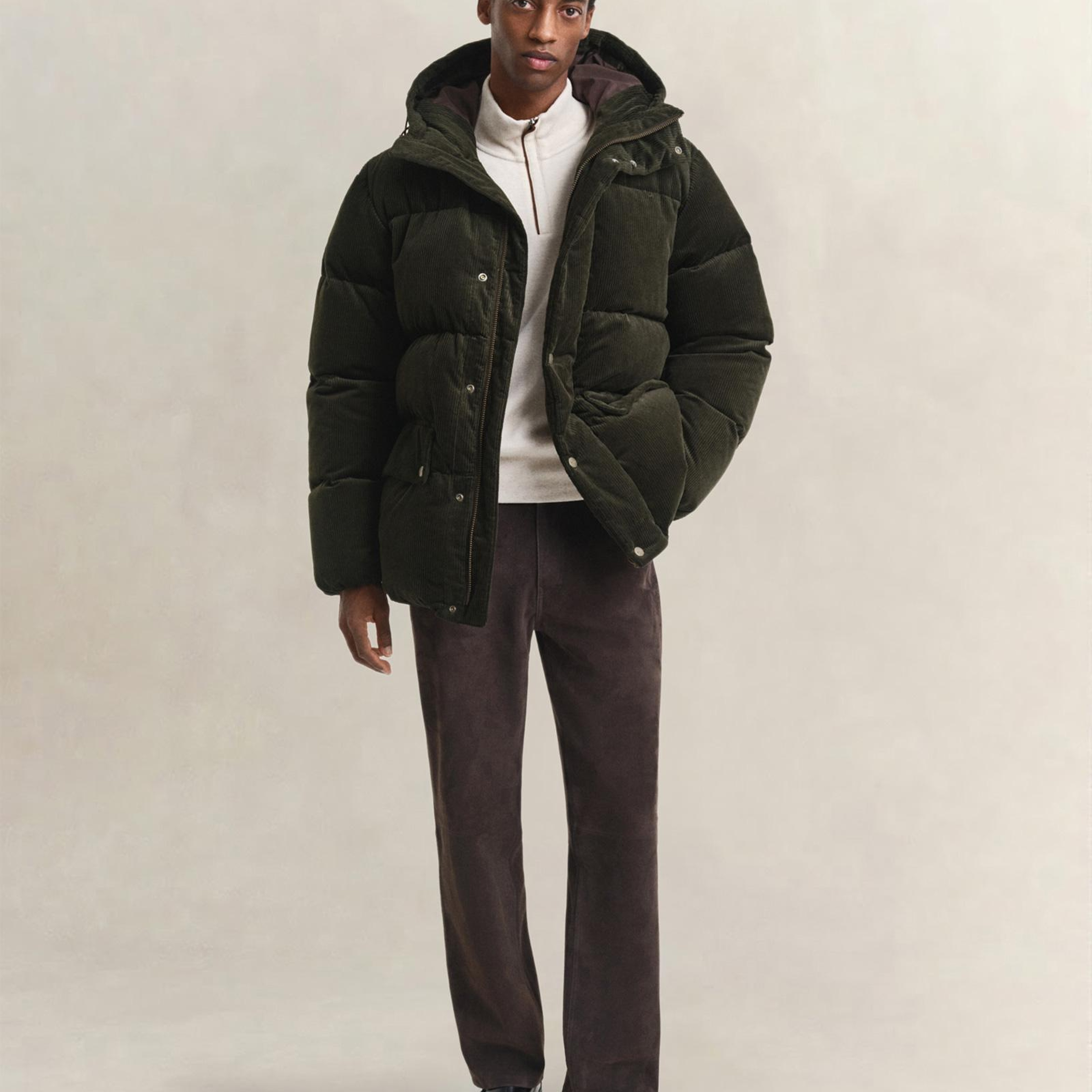 GANT Erkek Krem Regular Fit Yarım Fermuarlı Sweatshirt