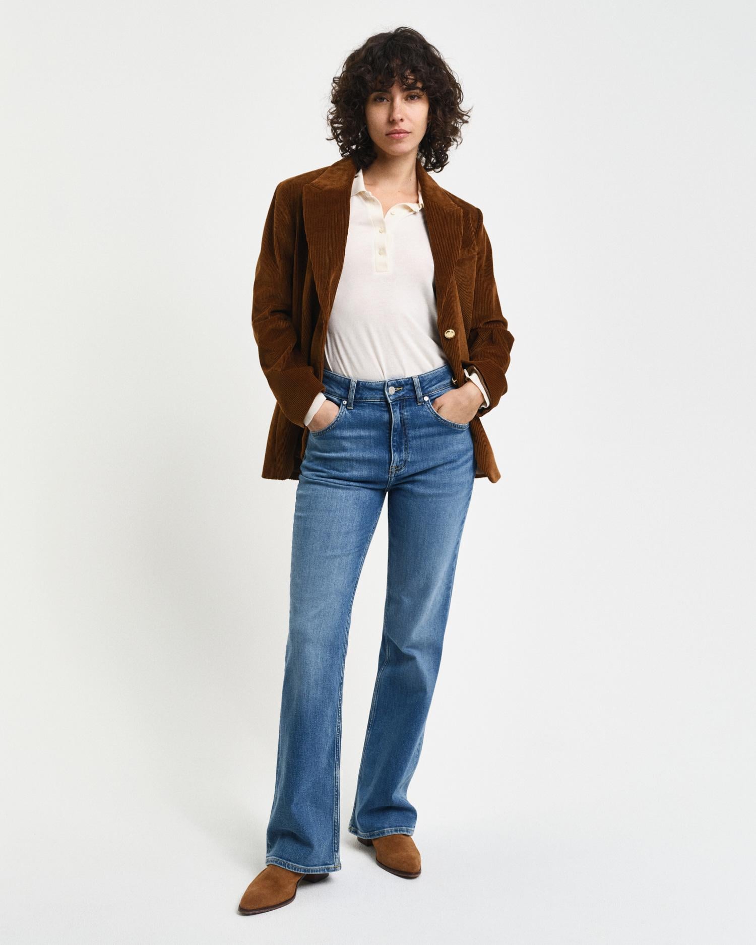GANT Kadın Mavi Slim Fit Flare Jean Pantolon